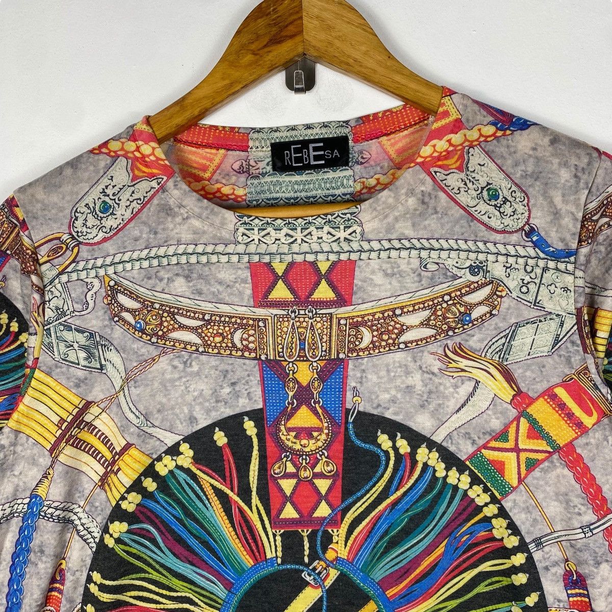 Designer Vintage Italian Designer REBESA Full Print Dress Women Tops Size M / US 6-8 / IT 42-44 - 2 Thumbnail