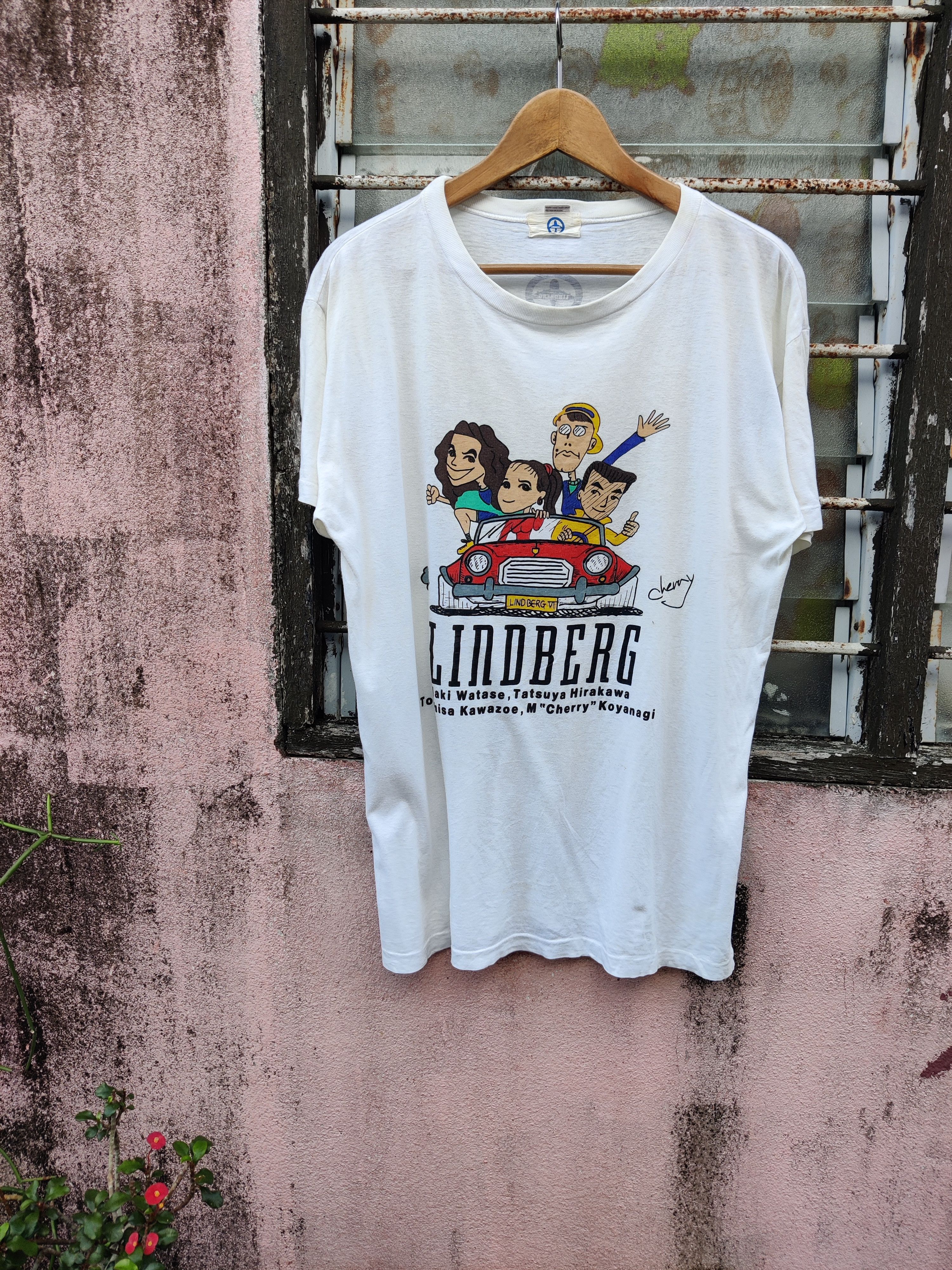 image of Band Tees x Good Music Merchandise Offer Vintage Lindberg Punk Rock Japanese Band Shirt (Size Large