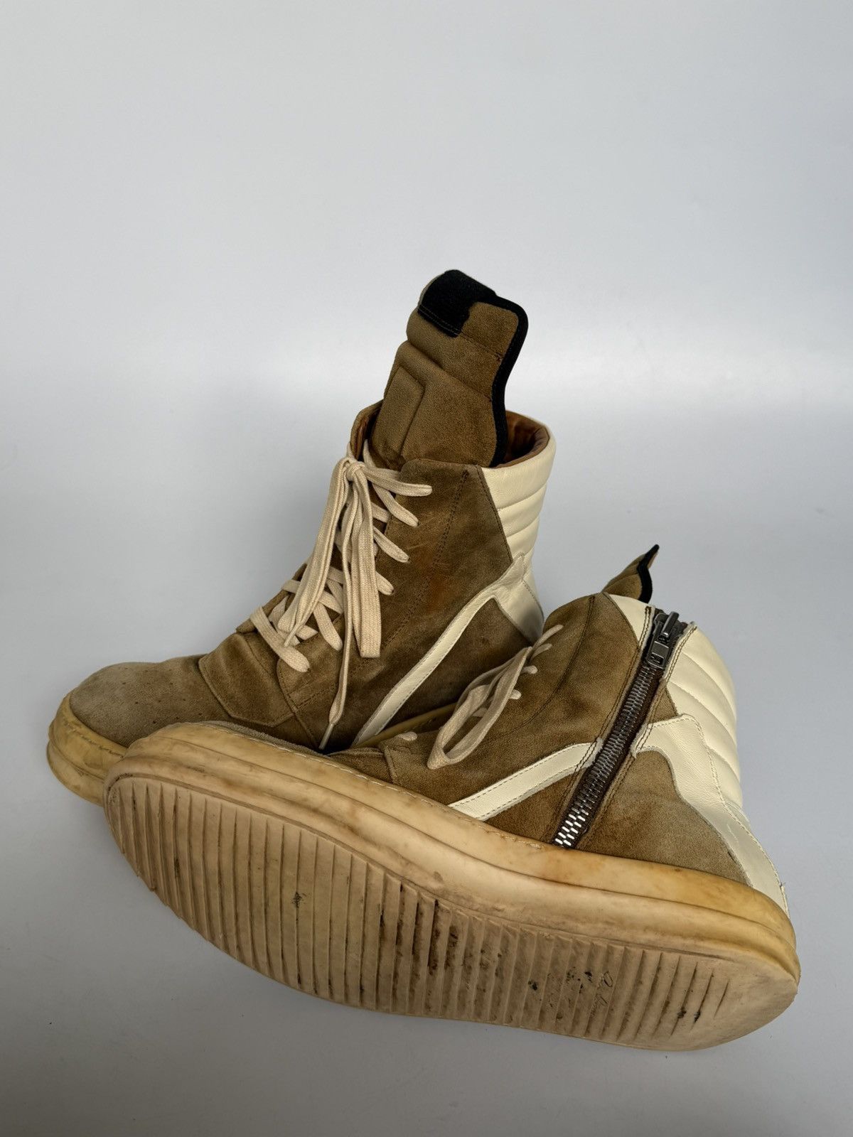 Rick Owens Rick Owens Brown Suede Geobasket Sneakers Size US 8.5 / EU 41-42 - 5 Thumbnail