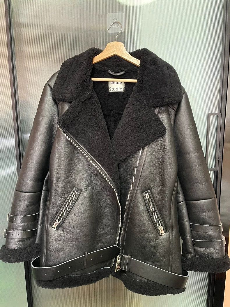 Acne Studios Acne Studios Black imported fur one-piece motorcycle jacke Size US XXS / EU 40 - 2 Thumbnail