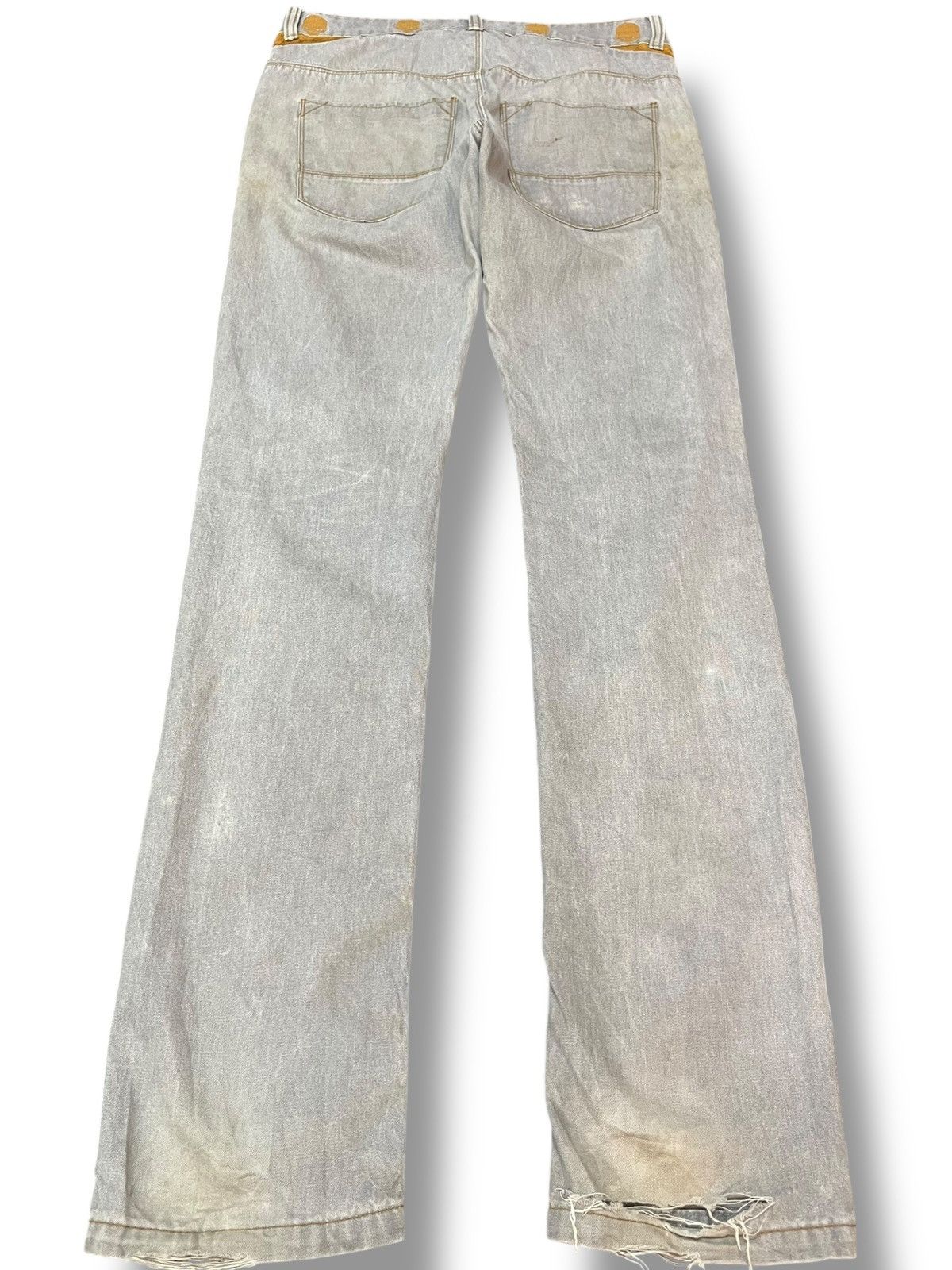 HYDROGEN Vintage Hydrogen Italy Skulls Embroidery Distressed Denim Size US 30 / EU 46 - 7 Thumbnail