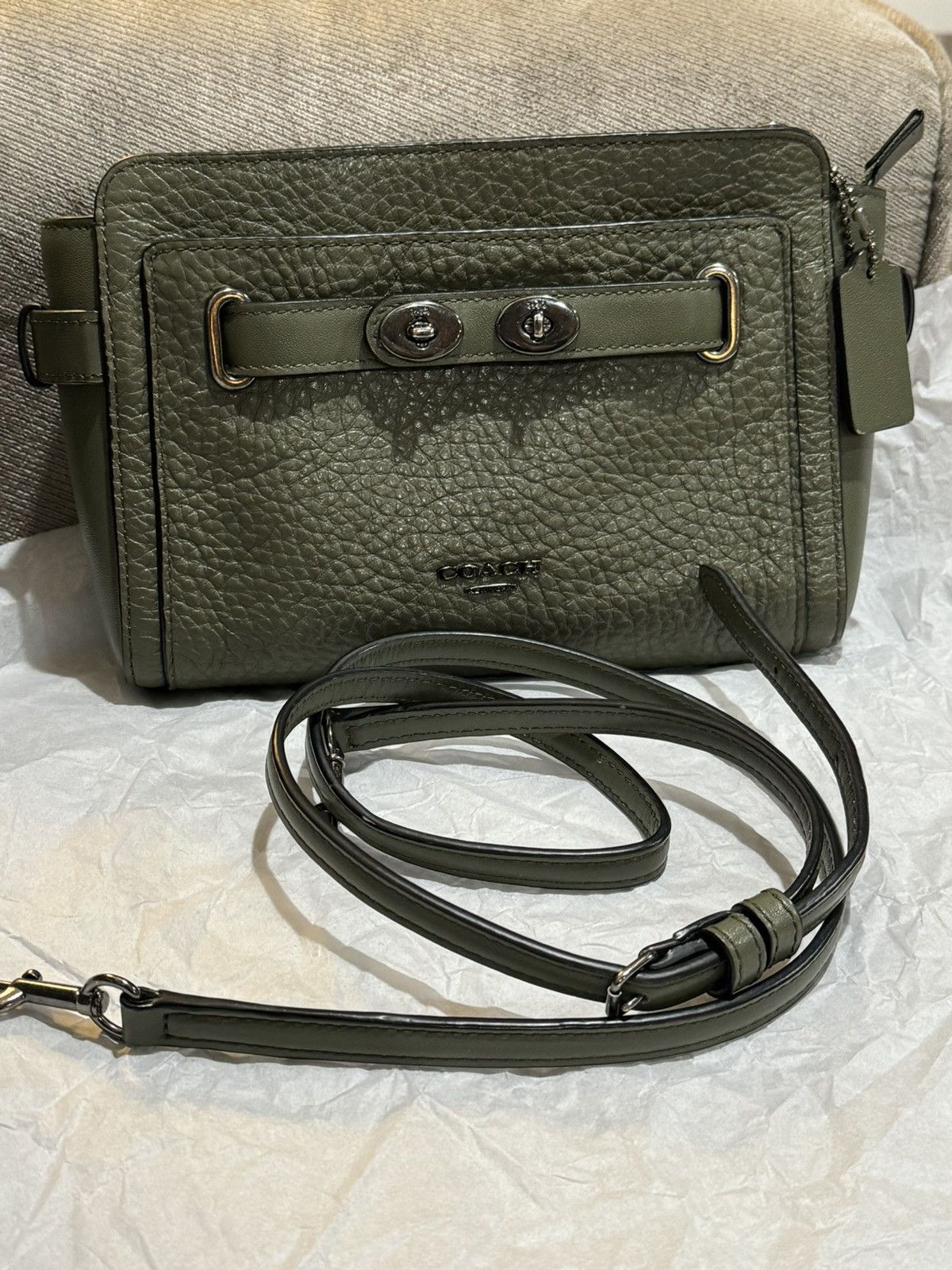 Coach Coach Swagger Wristlet In green color Leather Size ONE SIZE - 9 Thumbnail