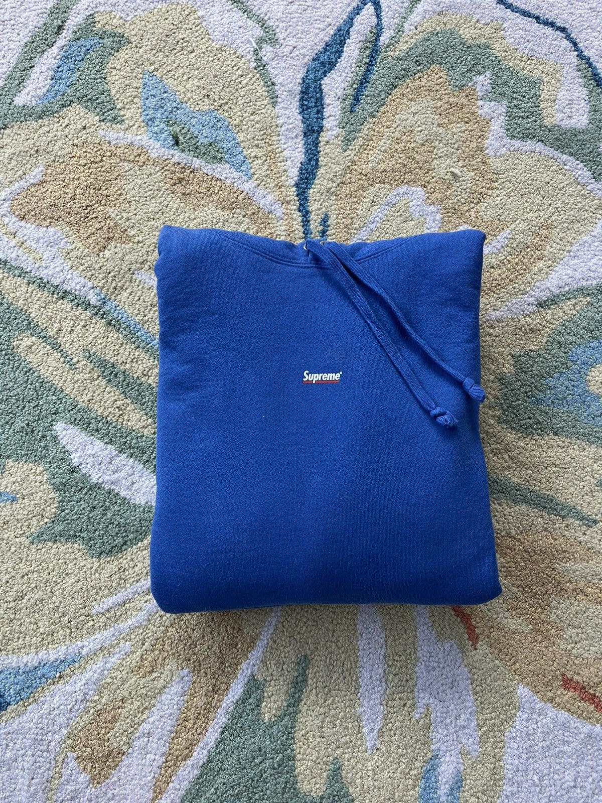 image of Supreme Underline Hoodie Fw22 Washed Royal in Blue, Men's (Size Small)