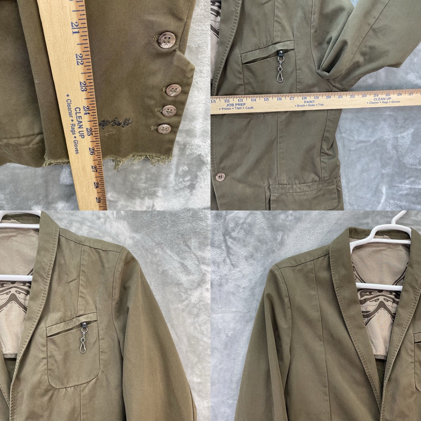 Diesel Diesel Blazer Mens Jacket Regular Single-Breasted One-Button Vintage Cotton Fleece Brown XL Casual Sports University Size 46R - 8 Thumbnail