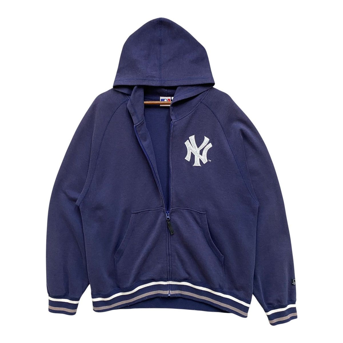 New York Yankees Vintage New York Yankees Full Zip Hoodie Light Cotton Large Size US L / EU 52-54 / 3 - 1 Thumbnail
