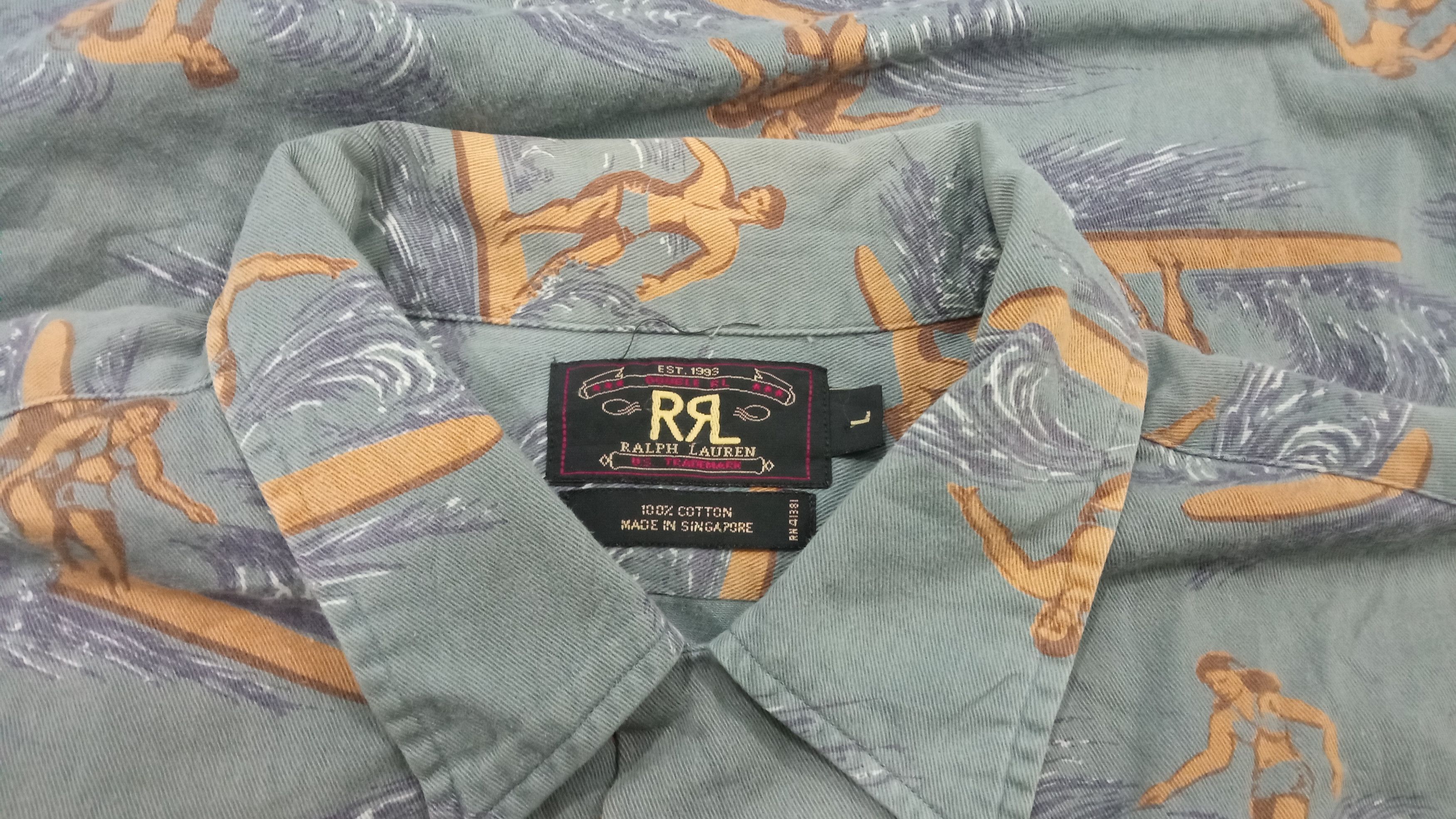 RRL Ralph Lauren × Ralph Lauren 🔥🔥RRL Ralph Lauren Full Print Hawaii Motif Shirt Size US L / EU 52-54 / 3 - 22 Thumbnail