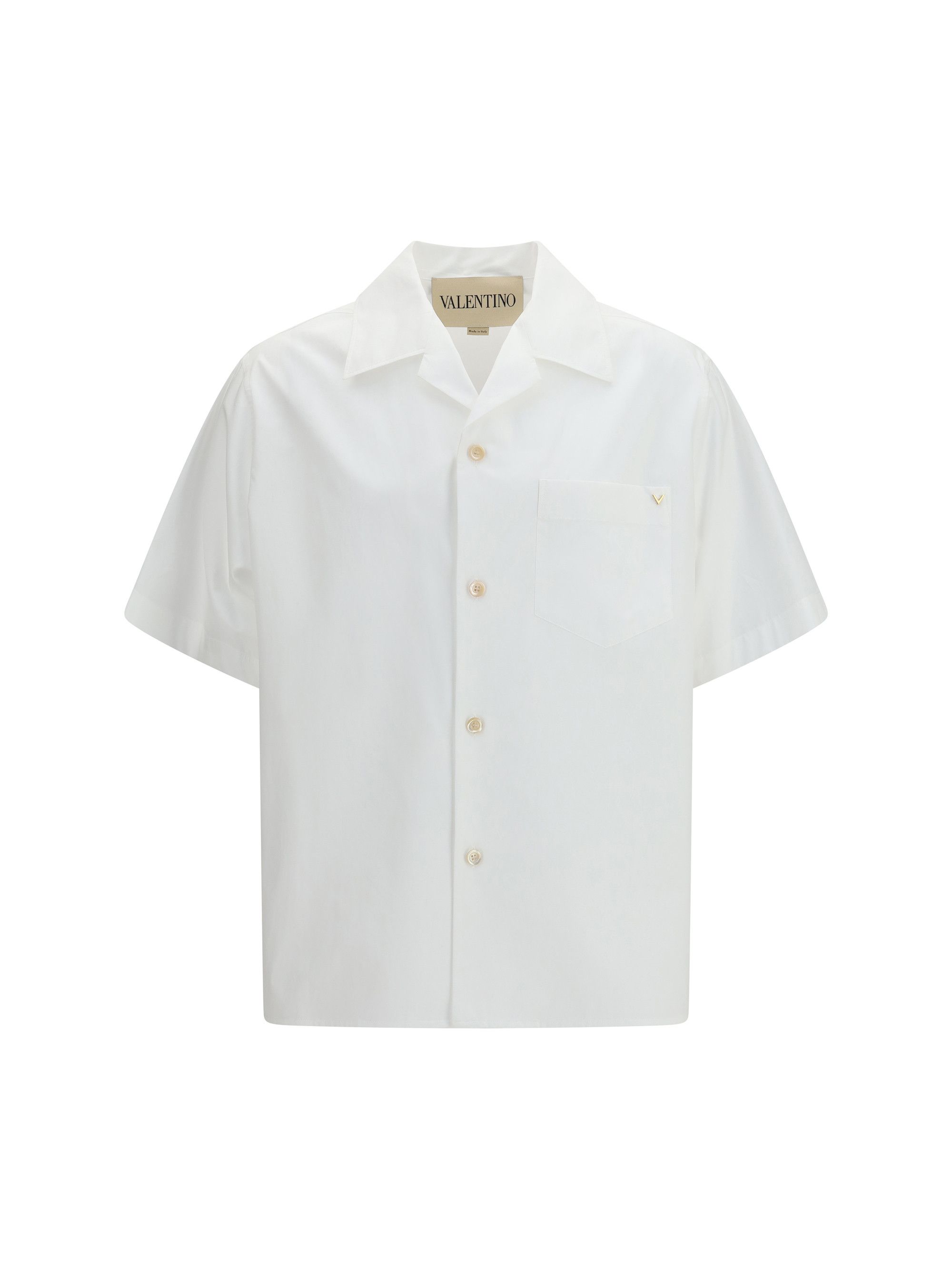 Valentino Cotton poplin bowling Shirt with VGold Size US M / EU 48-50 / 2 - 1 Thumbnail