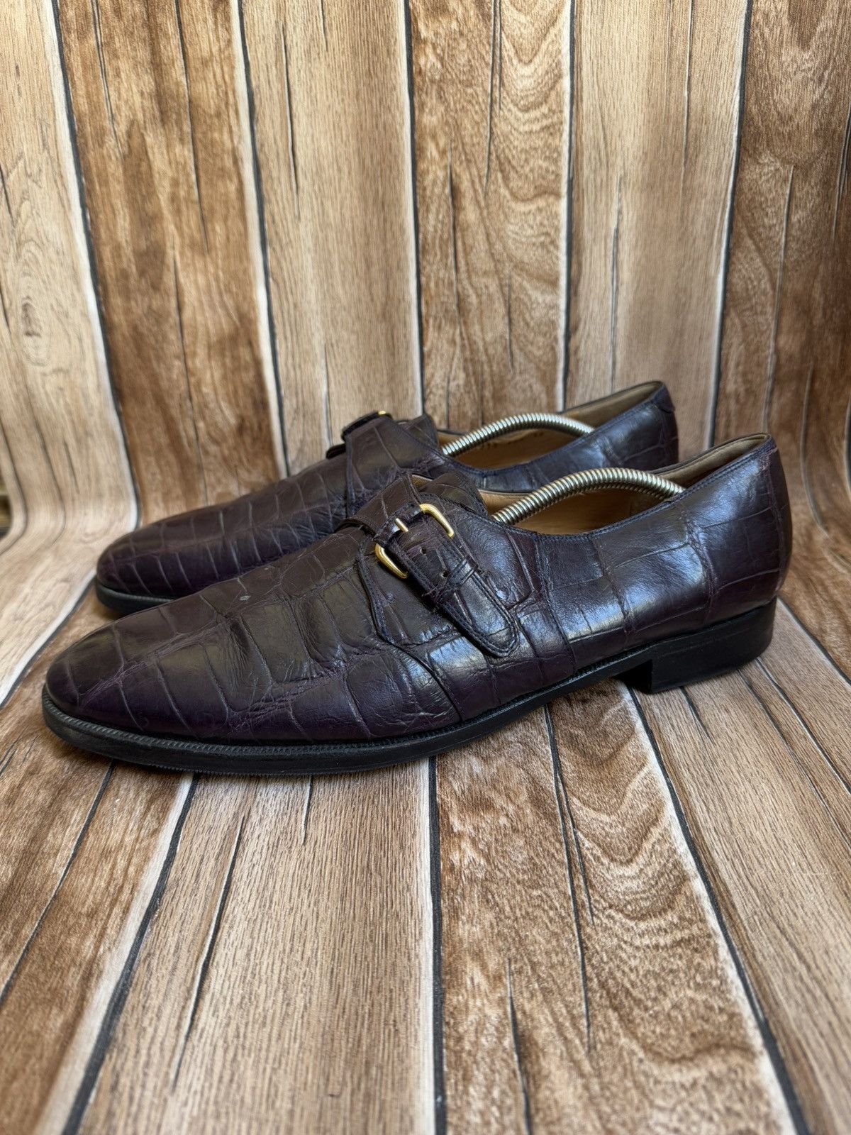 Genuine Leather × Mauri Genuine alligator skin single monk Size US 12 / EU 45 - 2 Thumbnail