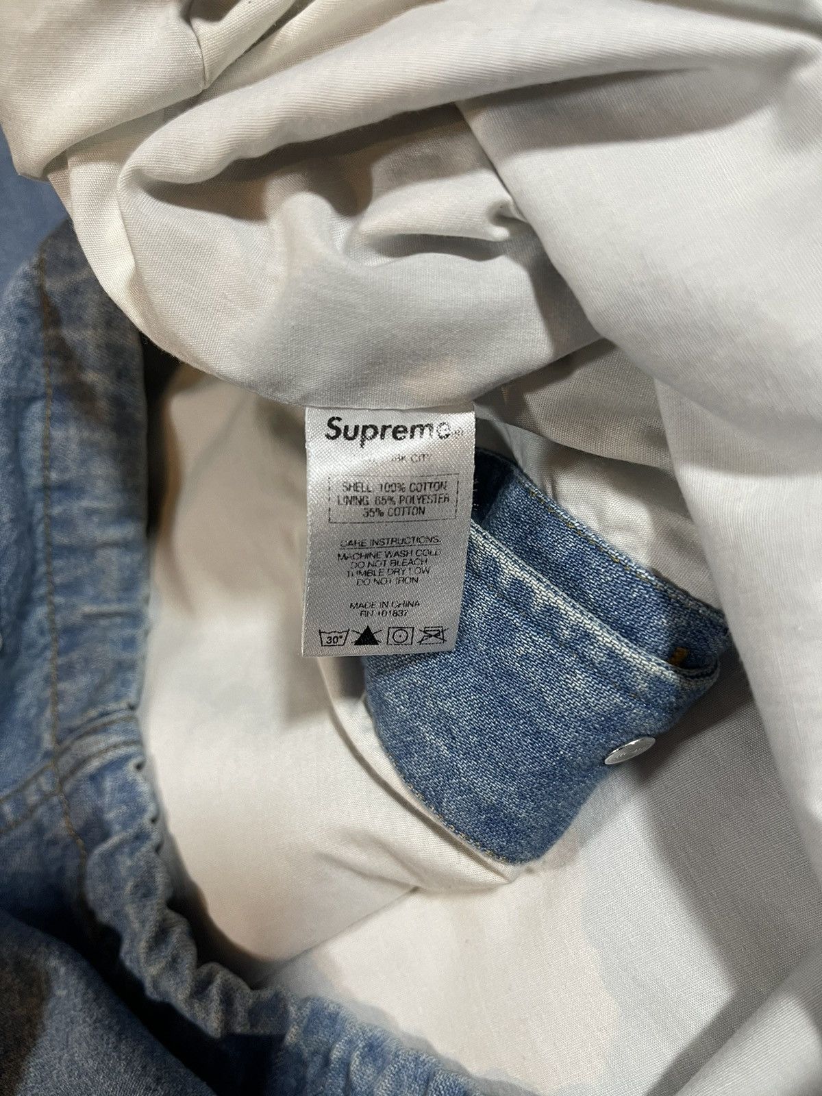 Supreme 2014SS Supreme Hooded Denim Jean Parka Jacket Blue Vintage Size US S / EU 44-46 / 1 - 7 Thumbnail