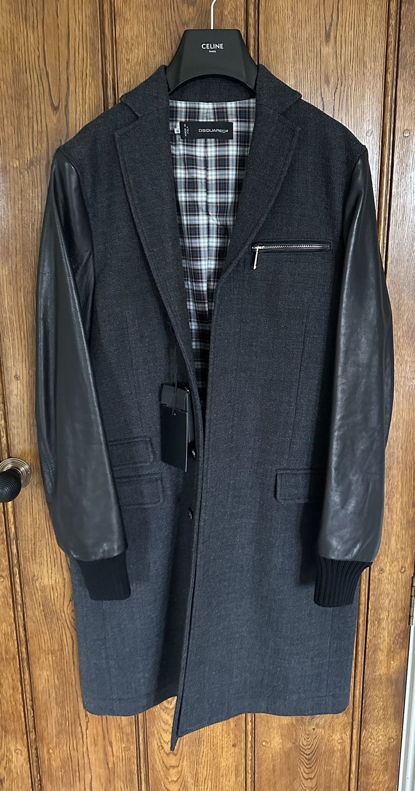 Dsquared2 FW11 Dsquared Dsquared2 leather sleeve long wool coat BNWT Size US M / EU 48-50 / 2 - 1 Thumbnail