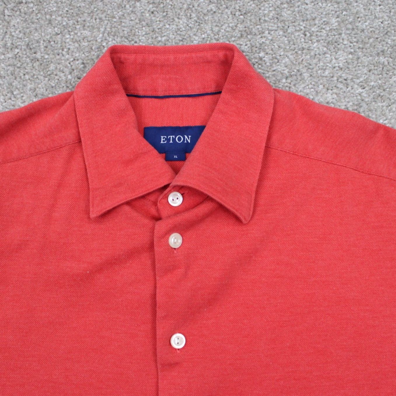 Eton ETON Shirt Men XL Red 100% Cotton Twill Long Sleeve Button-Up Size US XL / EU 56 / 4 - 5 Thumbnail