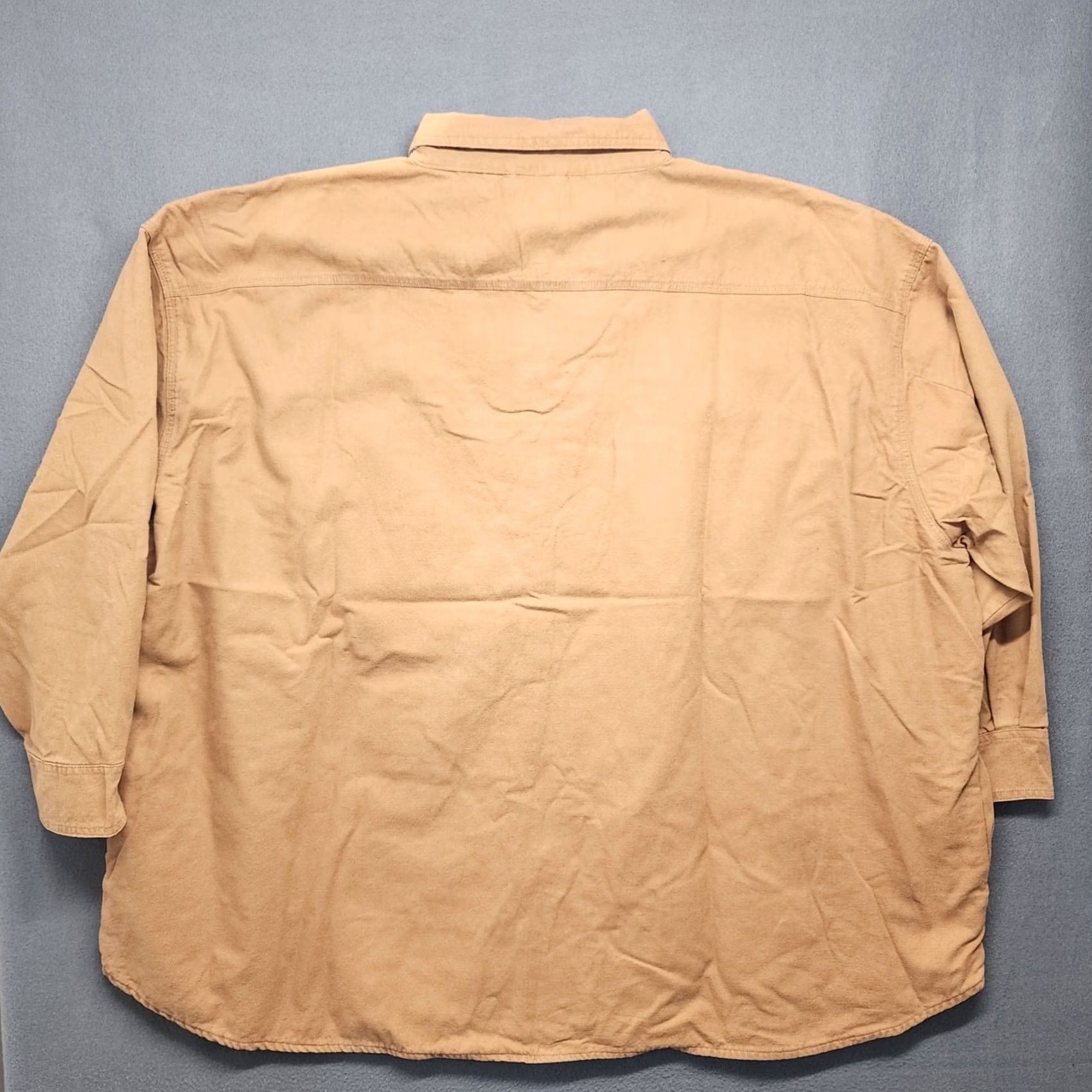 Vintage VINTAGE Cotton Works Shirt Shacket 4X Tan Snap Pockets Lightweight Flannel Lined NEW Men Long Sleeve Button-Up Collared Snap Closure Boys? Size US XXL / EU 58 / 5 - 2 Thumbnail