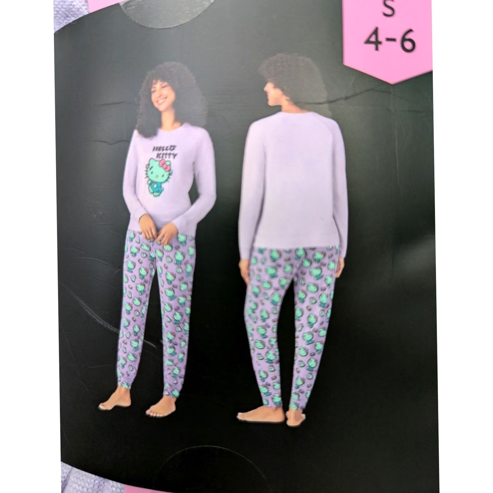 Vintage Hello Kitty Womens 2PC Pajama Set Purple Long Sleeve Joggers Small 4-6 NEW Size S / US 4 / IT 40 - 4 Thumbnail