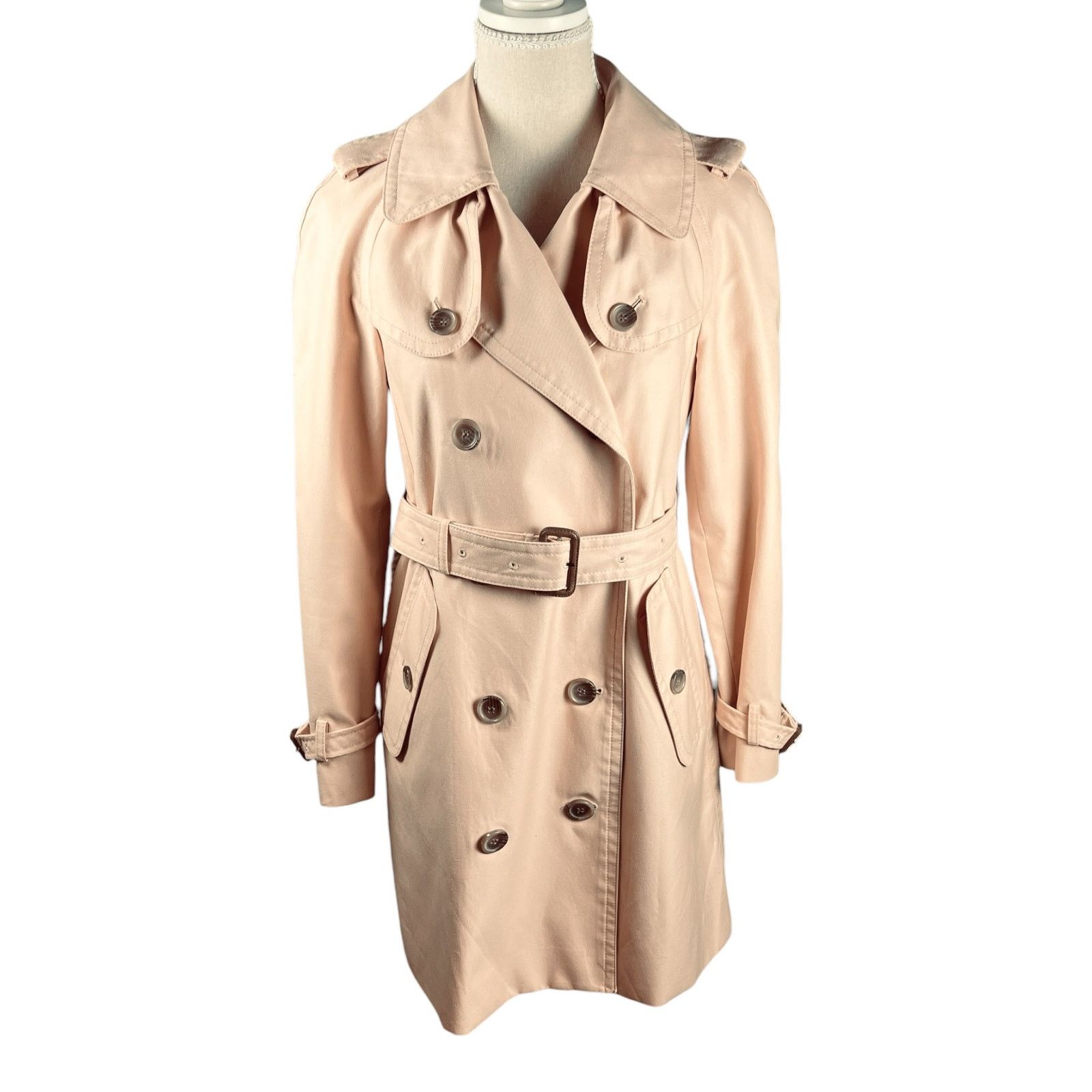 Coach Coach Quartz Pink Double Breasted Belted Trench Coat Size 4 Size S / US 4 / IT 40 - 3 Thumbnail