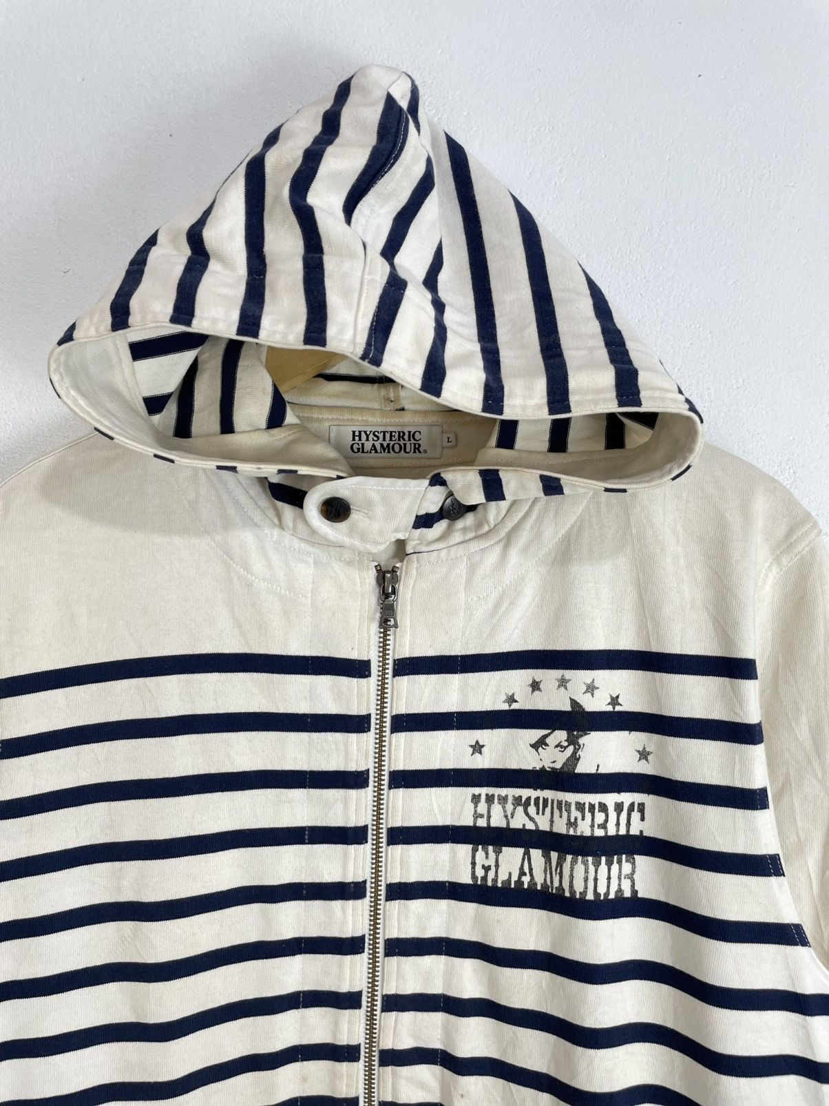 Hysteric Glamour Rare Hysteric Glamour Zip Hoodie Prisoner Striped Size US L / EU 52-54 / 3 - 2 Thumbnail