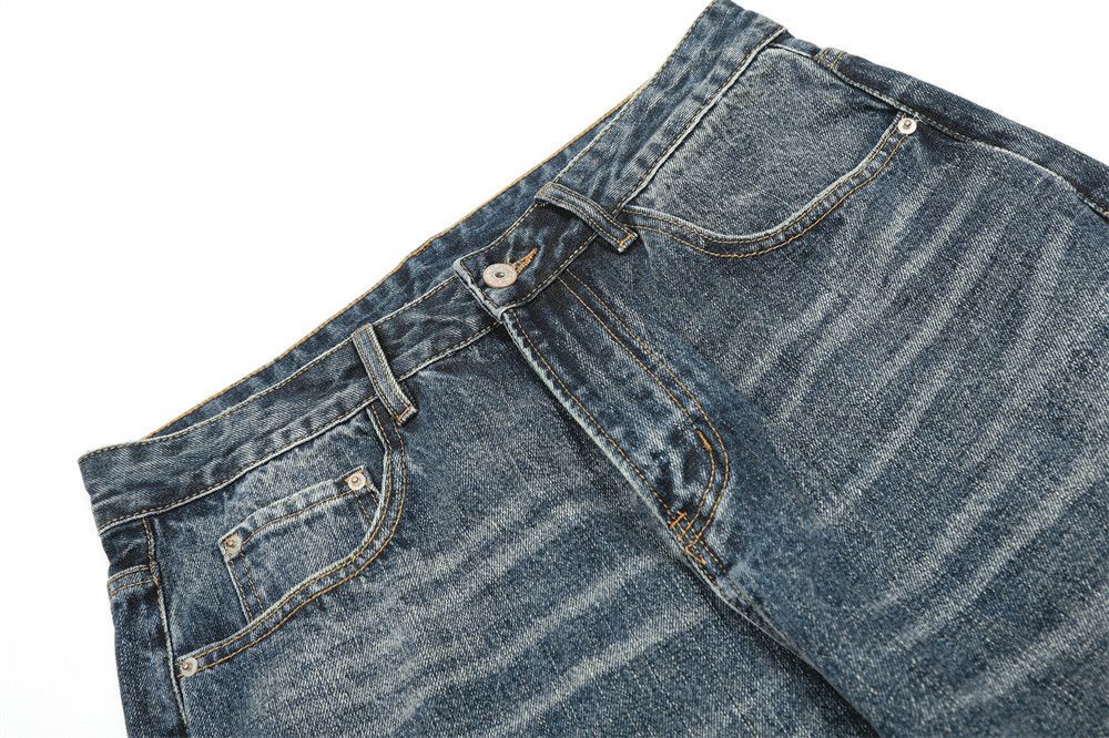 Japanese Brand Punk-style washed distressed loose wide-leg jeans for men Size US 32 / EU 48 - 3 Thumbnail