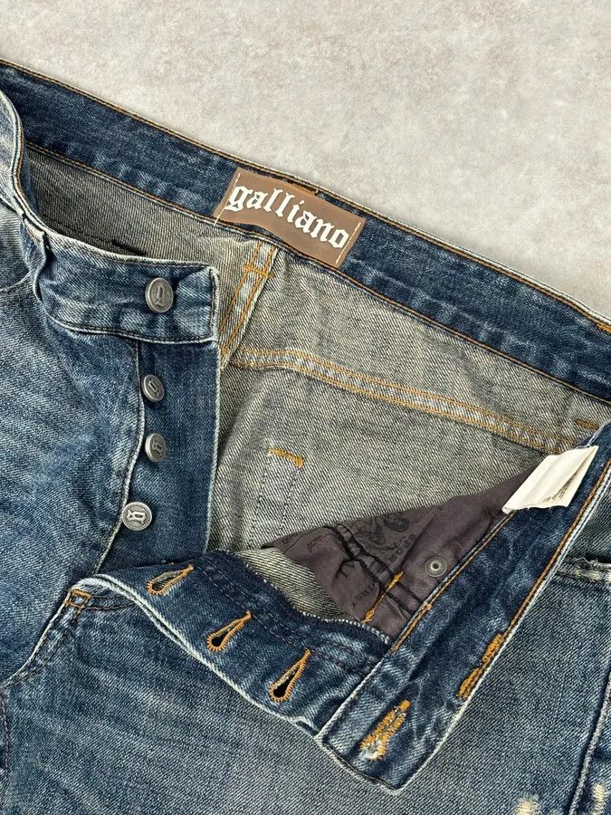 John Galliano AW2011 John Galliano Blue Distressed Denim Jeans Size US 31 - 9 Thumbnail