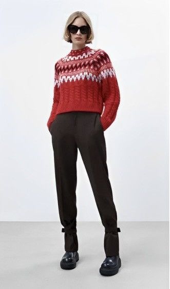 Zara Zara cable knit jacquard fair sale sweater red Size S / US 4 / IT 40 - 7 Thumbnail