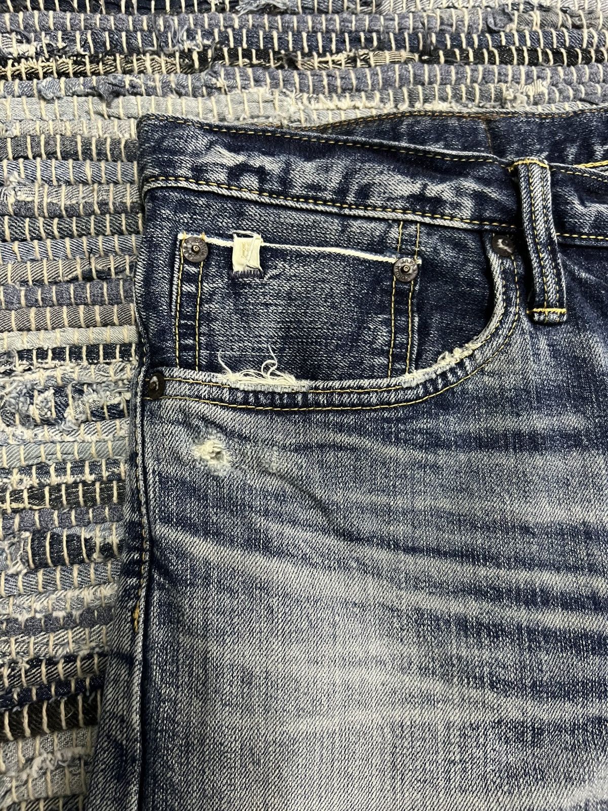 Edwin ED-80 Nihon Men Selvage 13.5oz Organic Mud Wash Dirty Denim Size US 32 / EU 48 - 4 Thumbnail