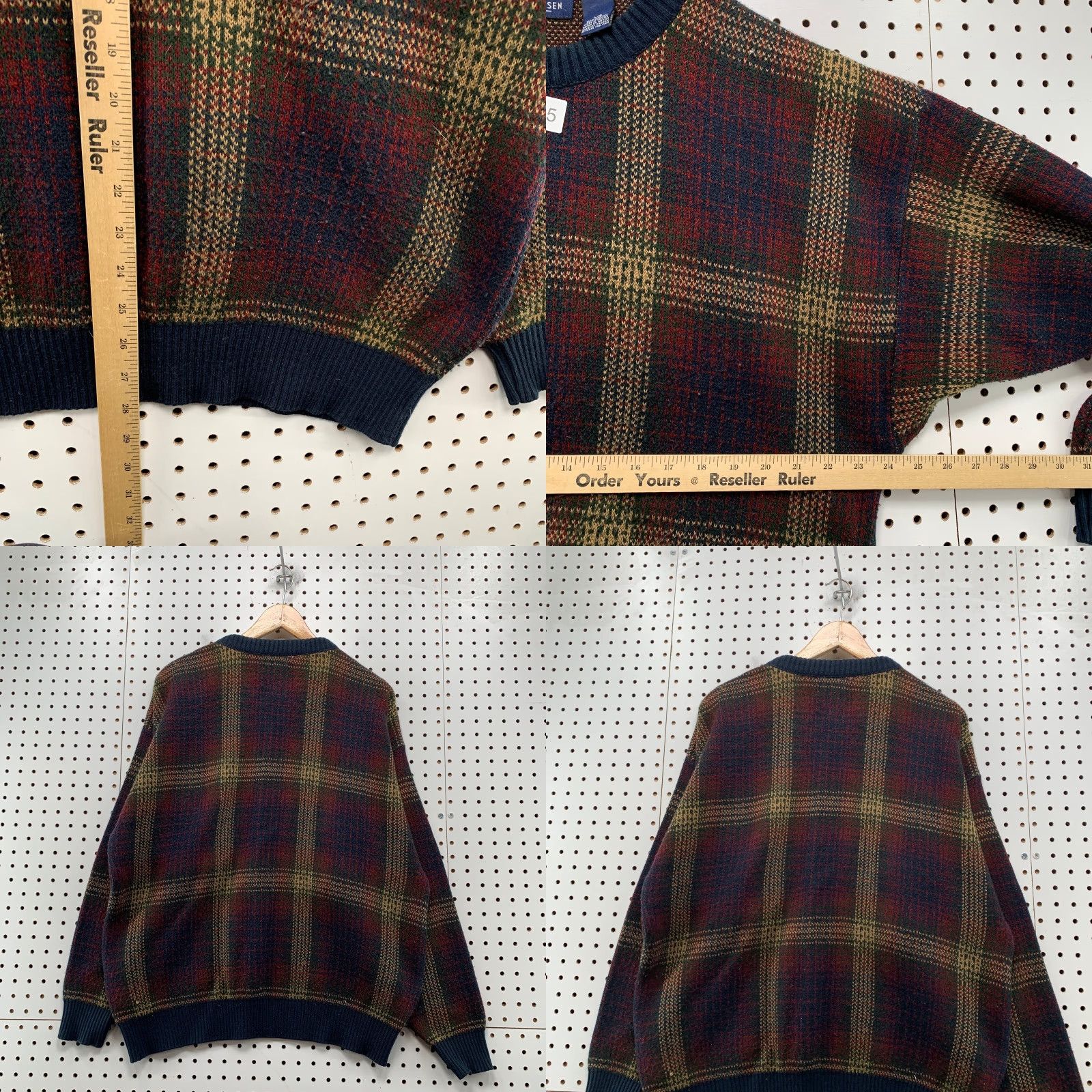 Van Heusen VINTAGE Van Heusen Sweater Mens Large Blue Red Plaid Grandpa Dad Retro Acrylic Size US L / EU 52-54 / 3 - 8 Thumbnail