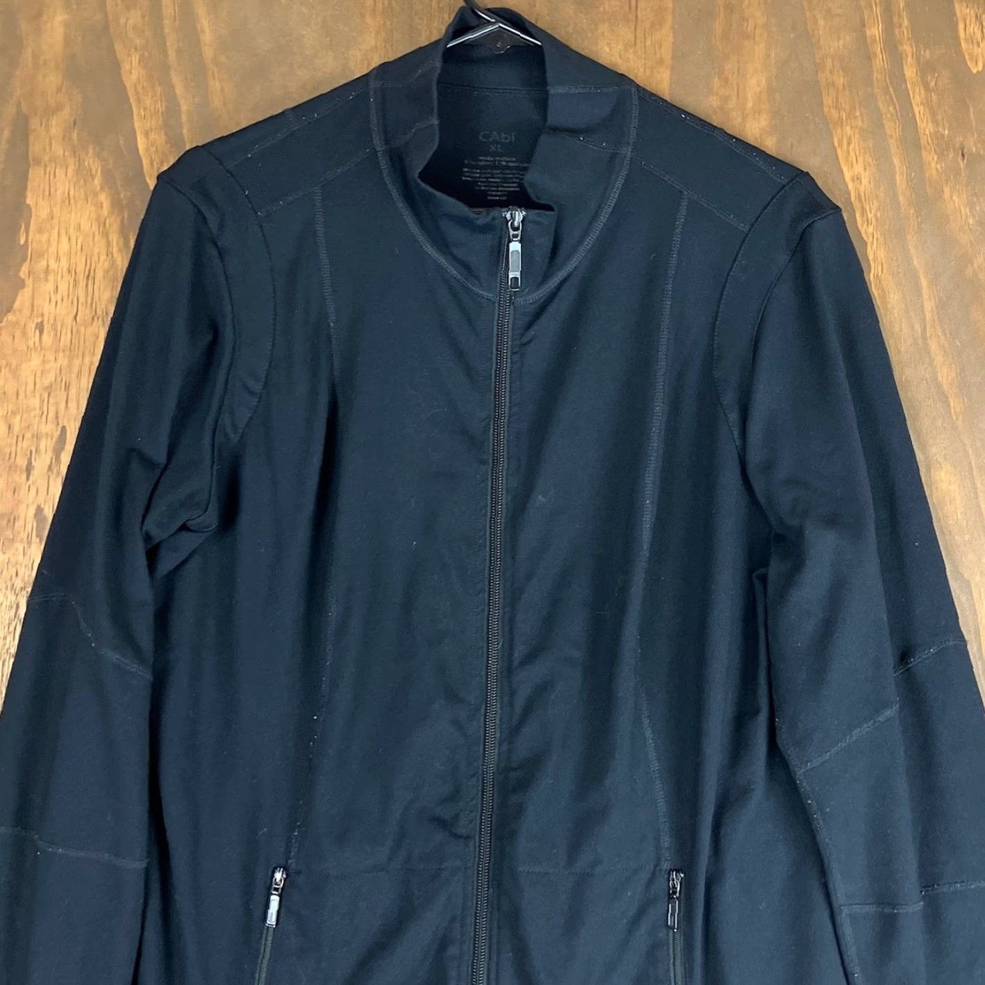 Vintage Cabi Womens Jacket Black Tech Athletic Full Zip Front Pockets Stretch XLarge XL Womens Jacket Black Tech Athletic Full Zip Pockets Stretch XLarge Size XL / US 12-14 / IT 48-50 - 2 Thumbnail