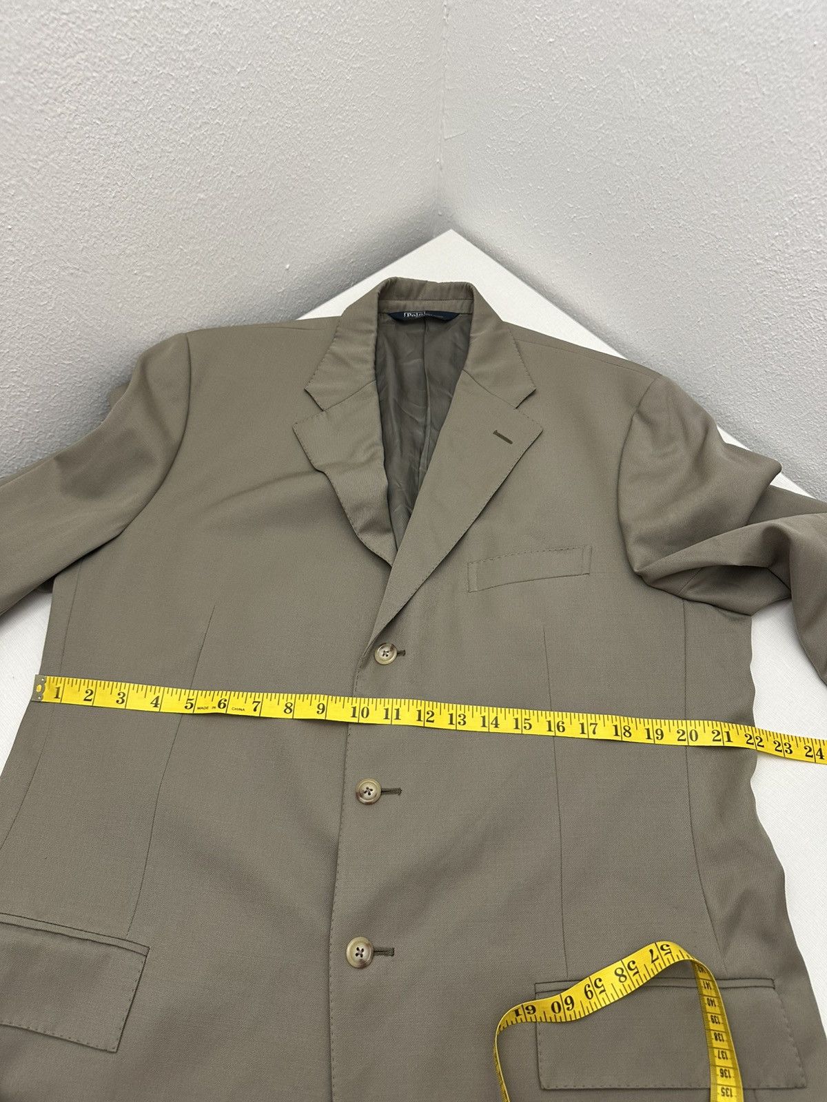 Polo Ralph Lauren Polo RL 100% Virgin Wool Blazer 44L Taupe Made in Italy Size 44L - 10 Thumbnail
