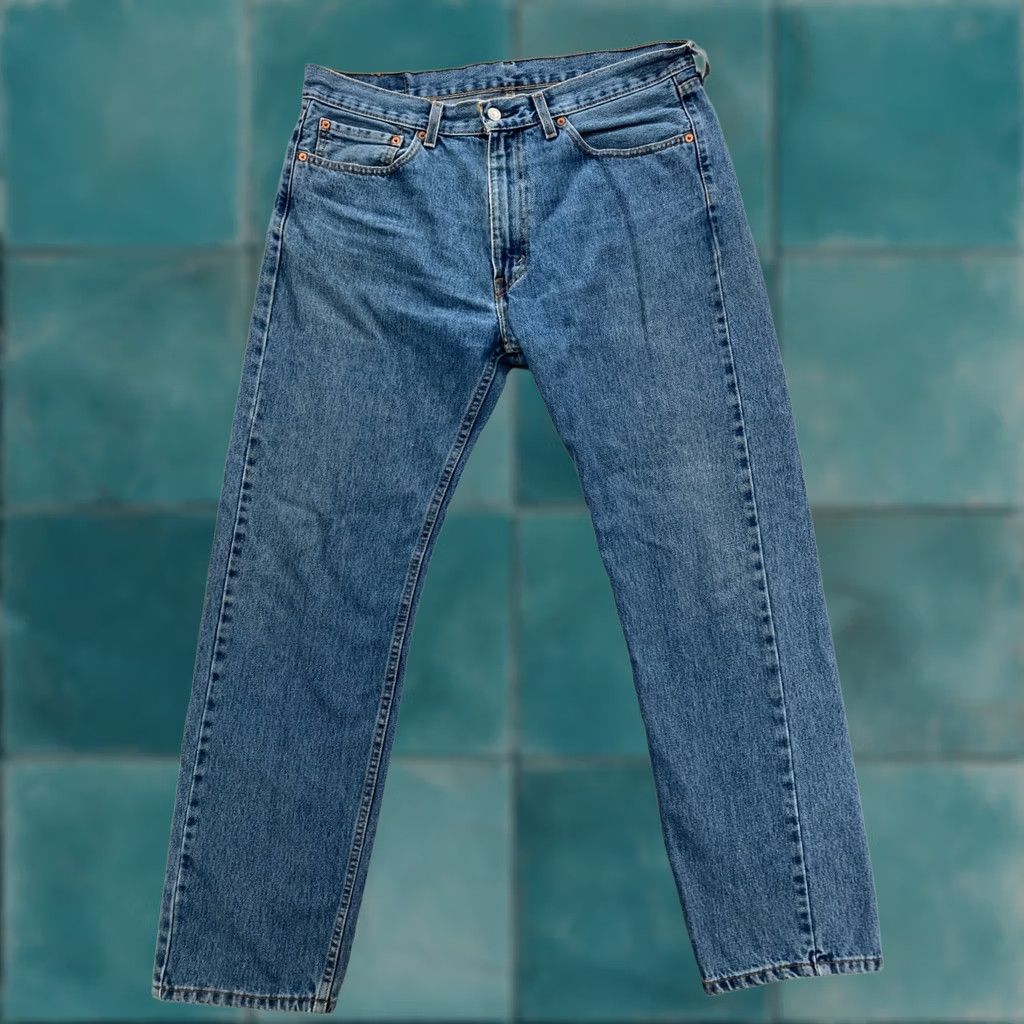 Levi's Levi's 505 Mens Jeans 36x32 Blue Medium Wash Denim Straight Leg Mid Rise Red Tab Size US 36 / EU 52 - 1 Thumbnail