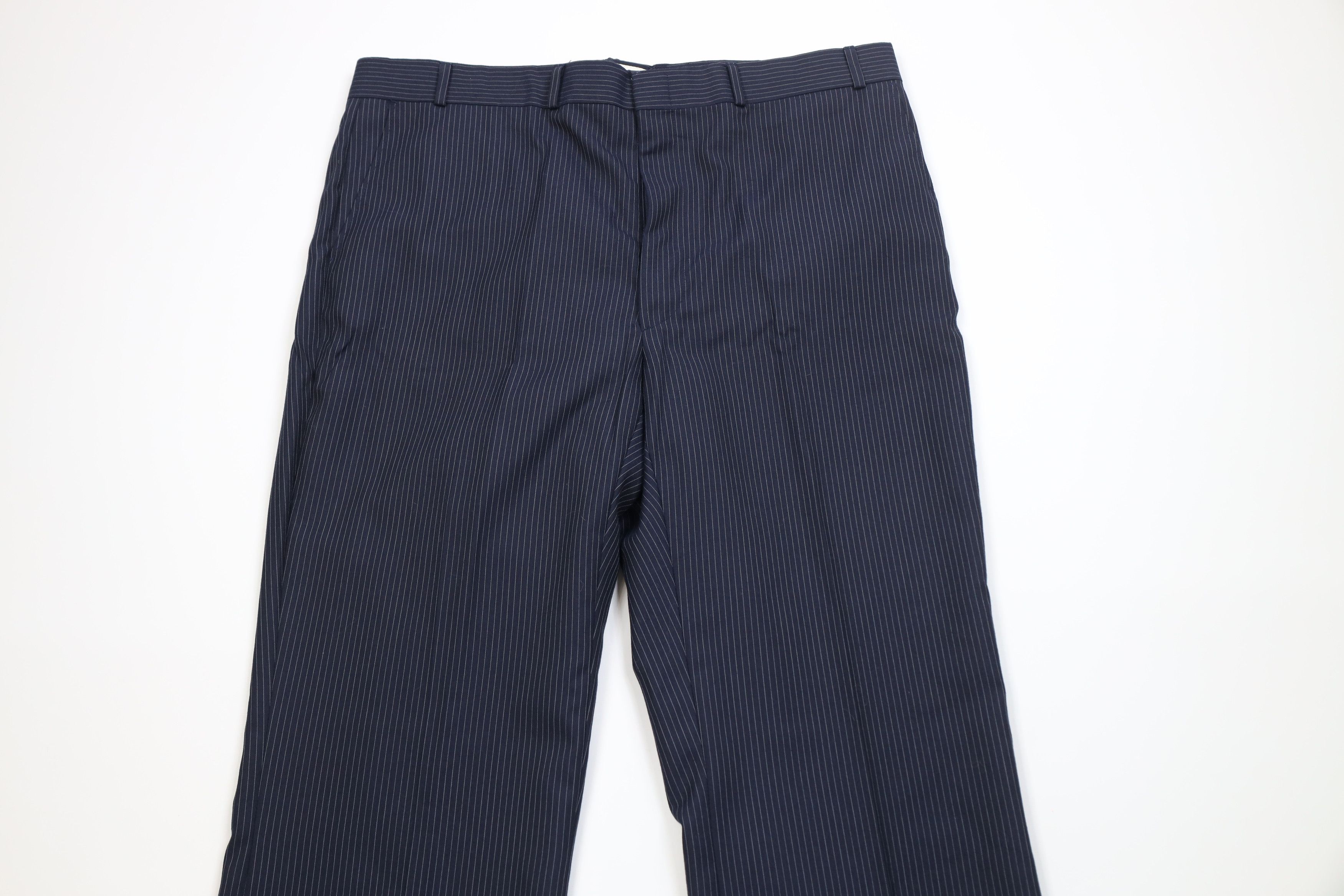Vintage Vintage 70s Streetwear 3 Piece Pinstriped Suit Wedding Size 46L - 16 Thumbnail