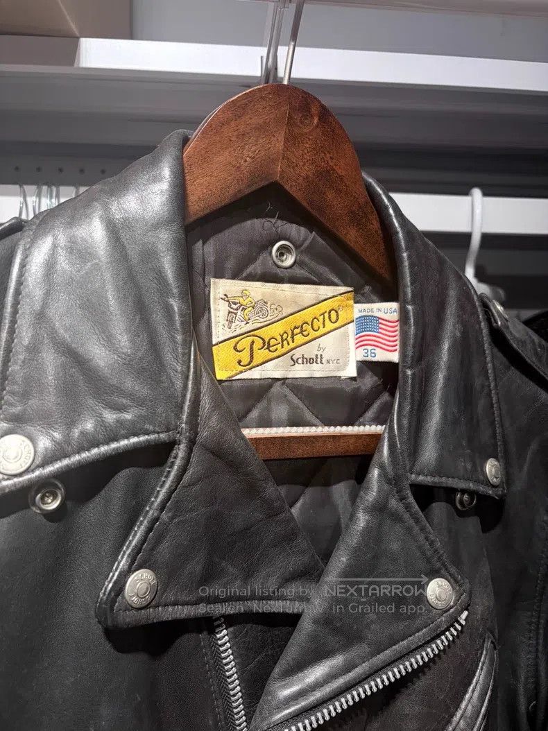 Schott Schott Castrated cowhide cable-stayed motorcycle leather j Size US XXS / EU 40 - 2 Thumbnail