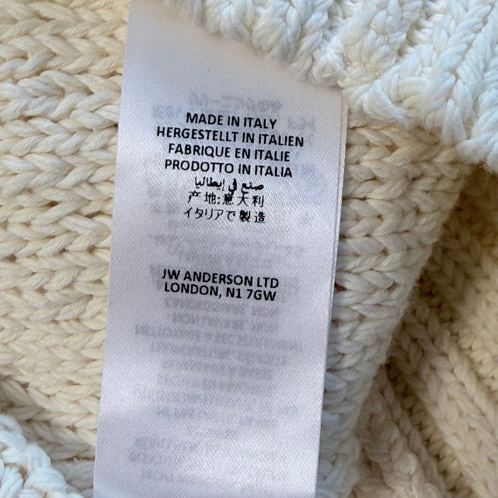 JW Anderson JW ANDERSON: Men's Cotton Patchwork Off-white Sweater - S Size US S / EU 44-46 / 1 - 4 Thumbnail