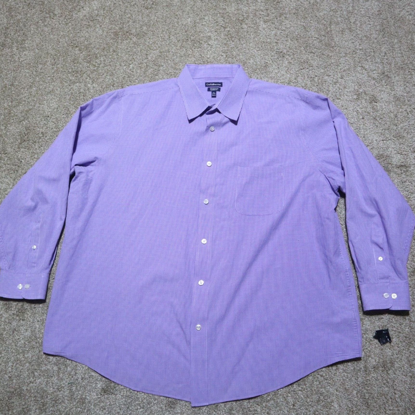 Croft & Barrow Croft & Barrow Shirt Button-Up Long Sleeve 2XL Purple Men Size US XXL / EU 58 / 5 - 2 Thumbnail