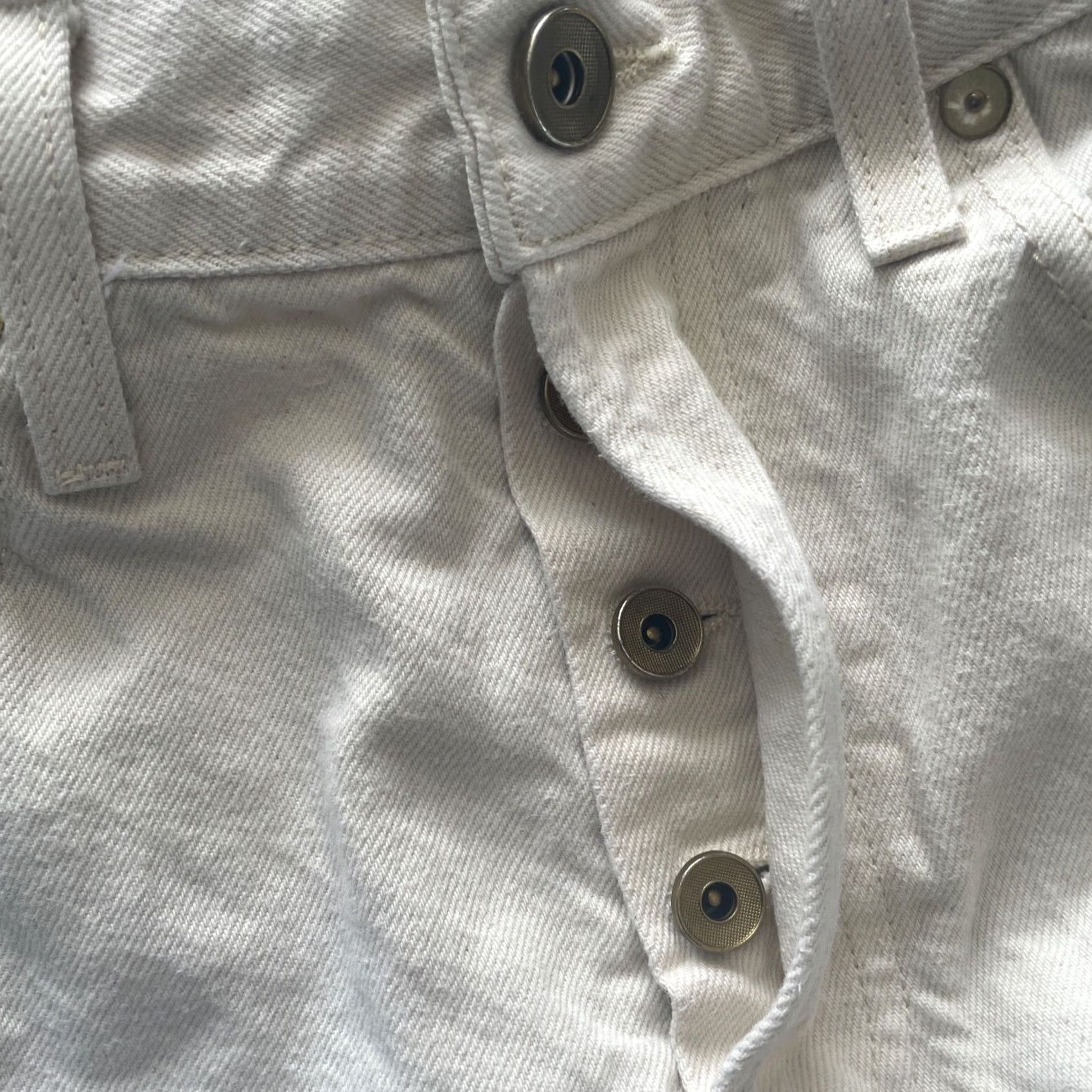 Sid Mashburn Sid Mashburn Jeans Mens 32x32 Button Fly Denim Ivory Straight Regular Size US 32 / EU 48 - 5 Thumbnail