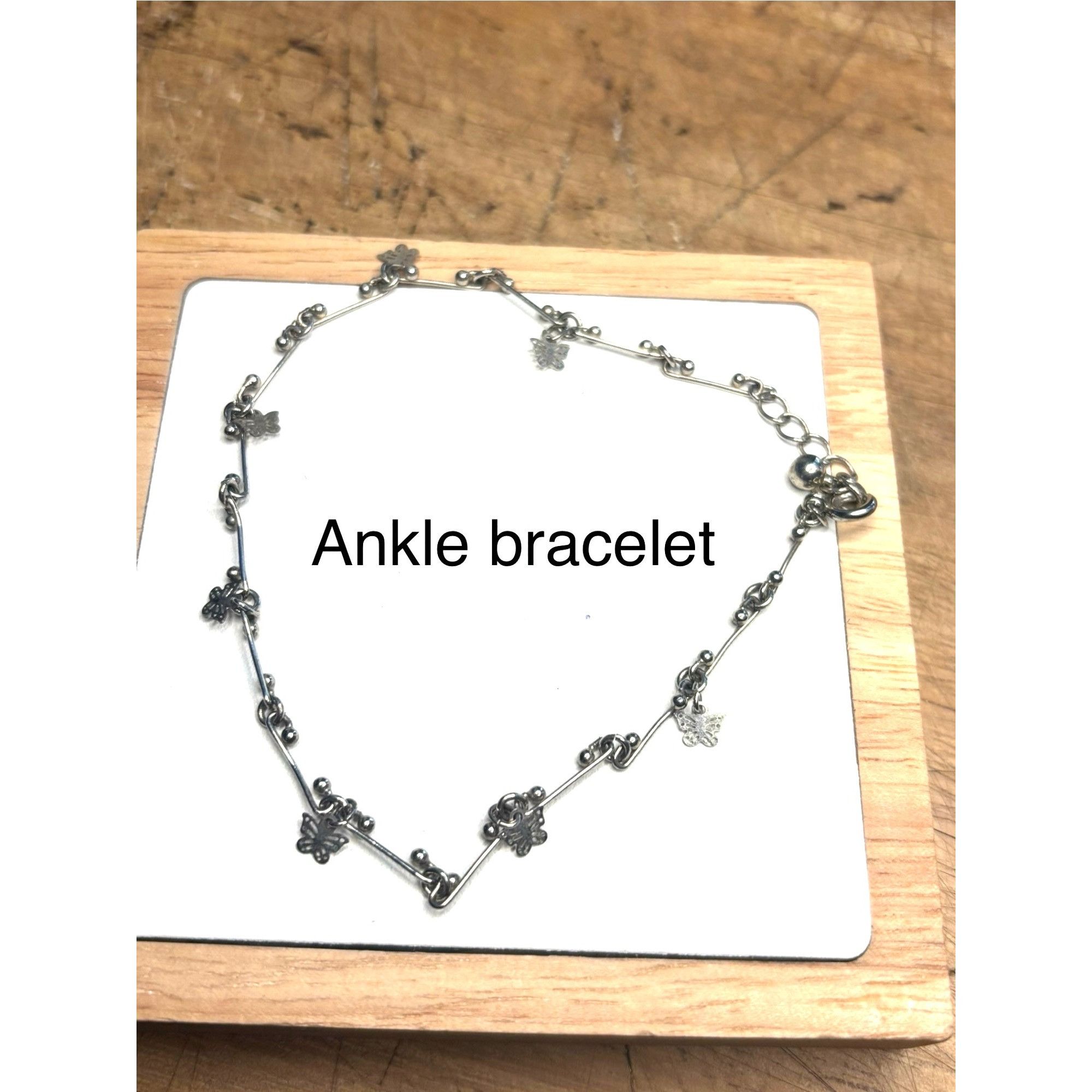 Other Silver Butterfly Charm Anklet With Adjustable Chain For Wome Size ONE SIZE - 1 Thumbnail
