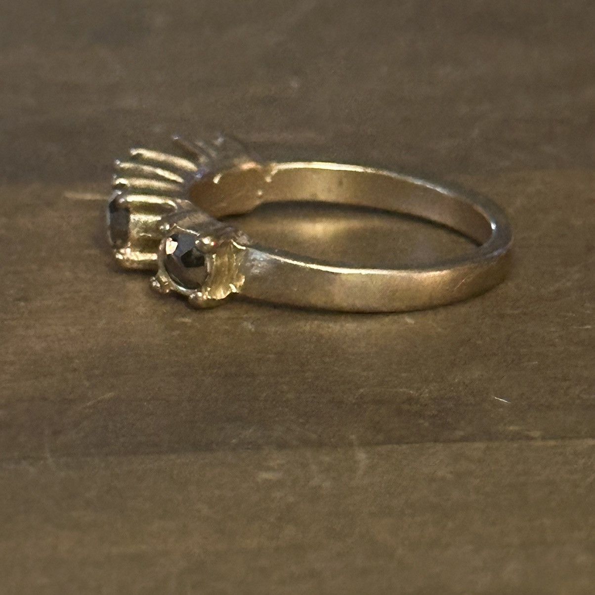 Vintage Vintage black crystal stone ring Size ONE SIZE - 6 Thumbnail