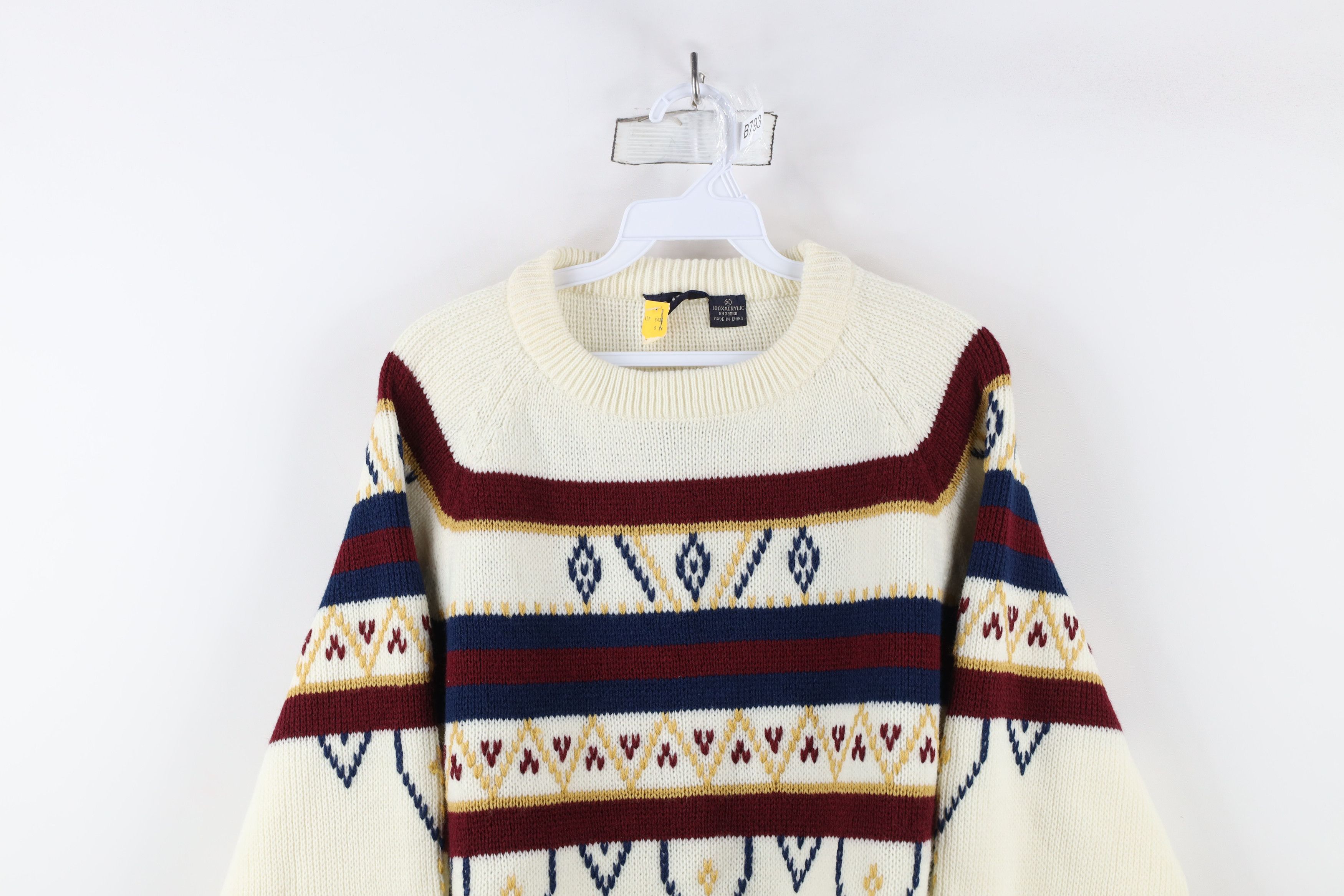 Vintage Deadstock Vintage 60s 70s Streetwear Fair Isle Knit Sweater Size US XL / EU 56 / 4 - 2 Thumbnail