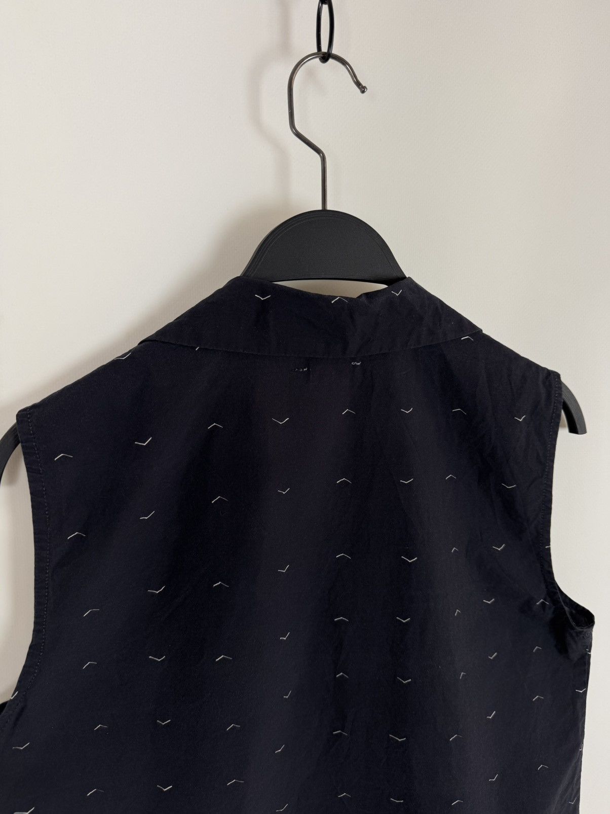 Samuji Samuji Navy Cotton Button Up Sleeveless Shirt Vest Size XS / US 0-2 / IT 36-38 - 10 Thumbnail