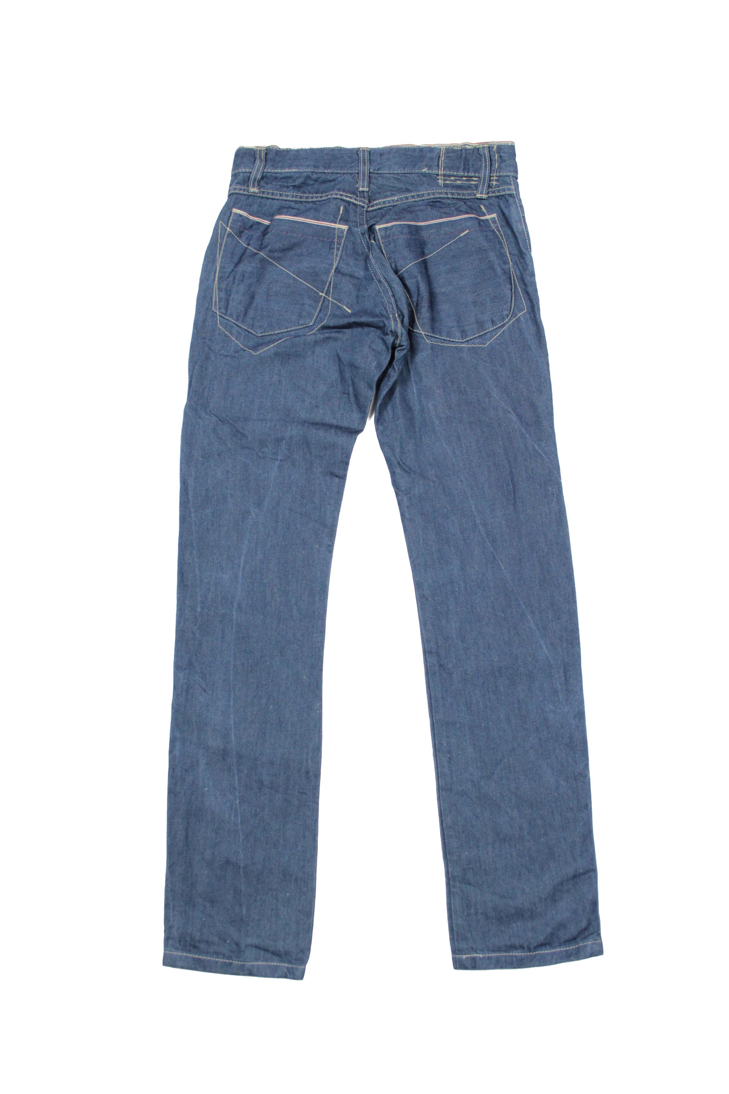 Marithe + Francois Girbaud 00S Y2K Cotton Linen Twisted Jeans Vintage Size 27" / US 4 / IT 40 - 2 Thumbnail