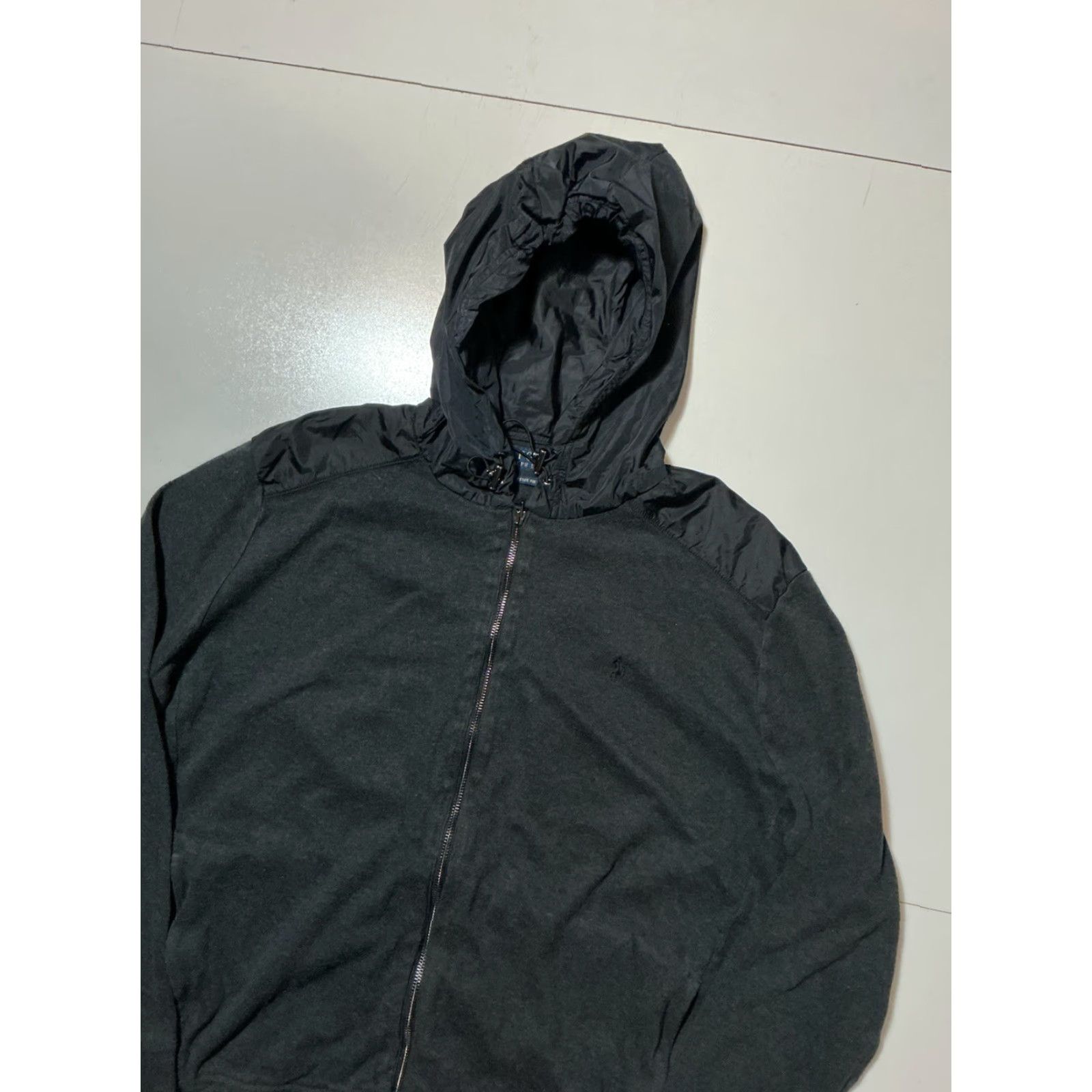 Polo Ralph Lauren VINTAGE Polo Ralph Lauren Pony Logo Estate Rib Charcoal Grey Black Tech Full Zip Jacket Men L Gray Logo Estate Rib Full Zip Men L Size US L / EU 52-54 / 3 - 3 Thumbnail