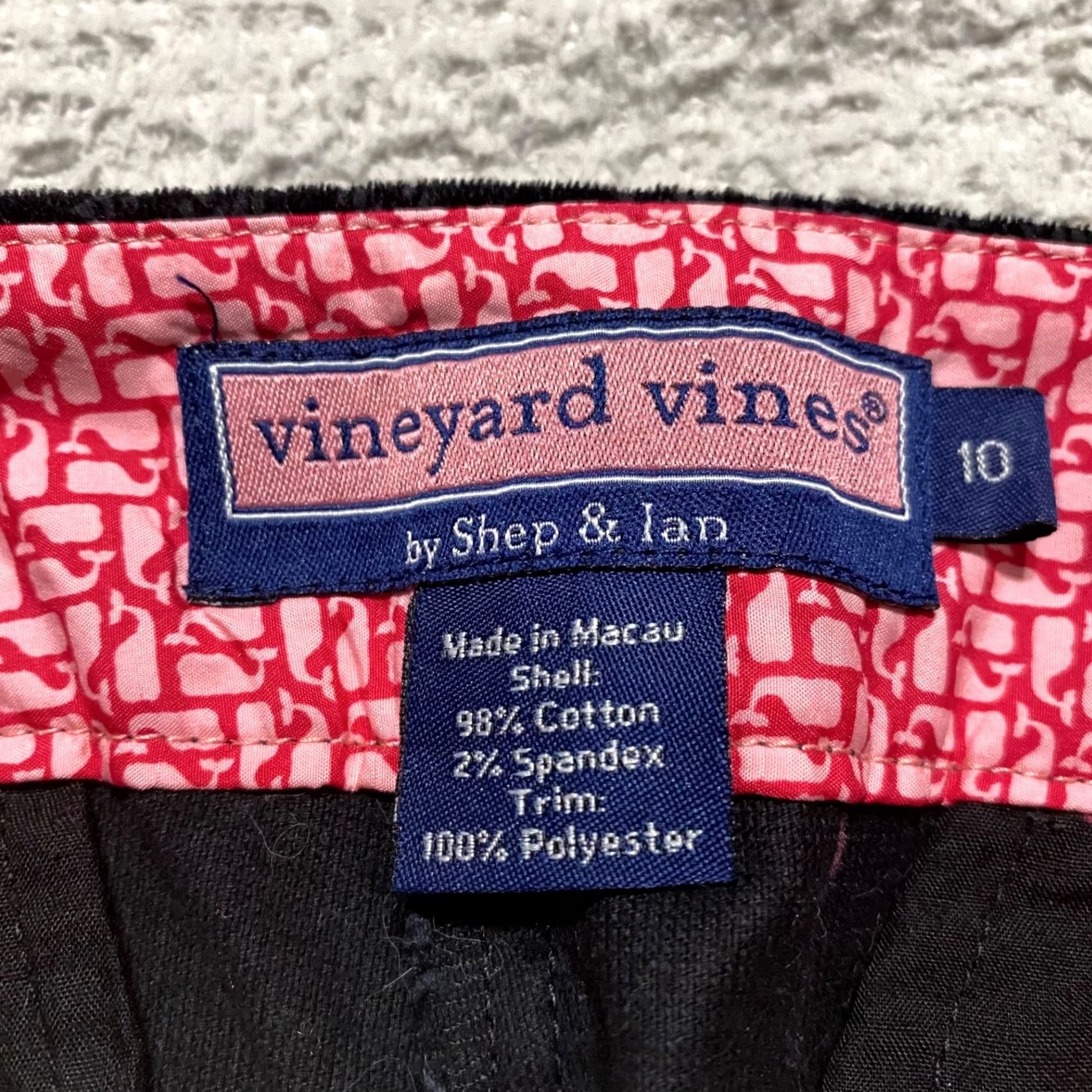 Vineyard Vines Vineyard Vines Womens Pants Black Geometric Velvet Velour Bootcut Chino Size 10 Regular Front Flat Front Stretch Pockets Cotton Spandex Size 32" / US 10 / IT 46 - 3 Thumbnail