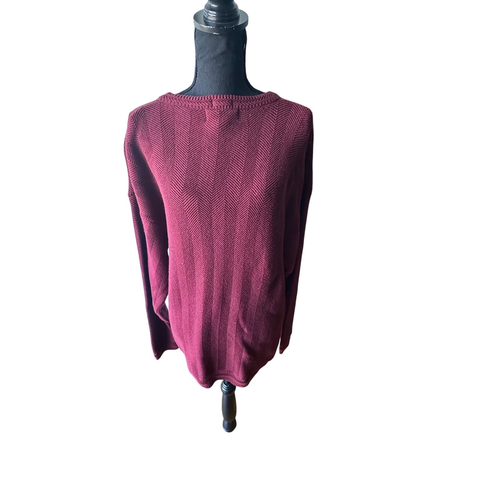 Chaps Ralph Lauren Chaps Ralph Lauren Maroon Crewneck Sweater Knit & Crest Logo Size US M / EU 48-50 / 2 - 7 Thumbnail