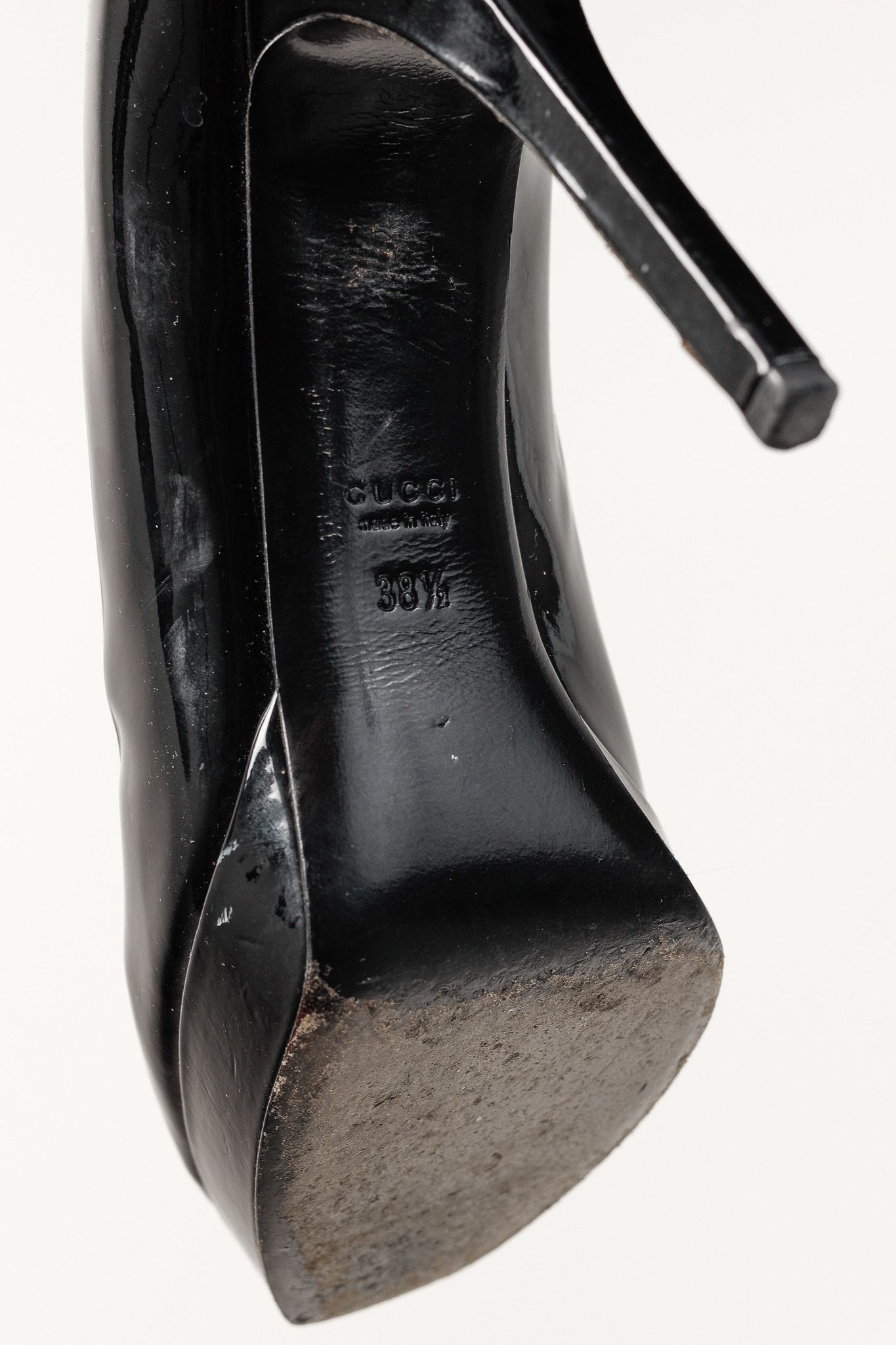 Gucci Gucci Nero Vernice Crystal Square-Toe Platform Pumps Size US 8 / IT 38 - 5 Thumbnail