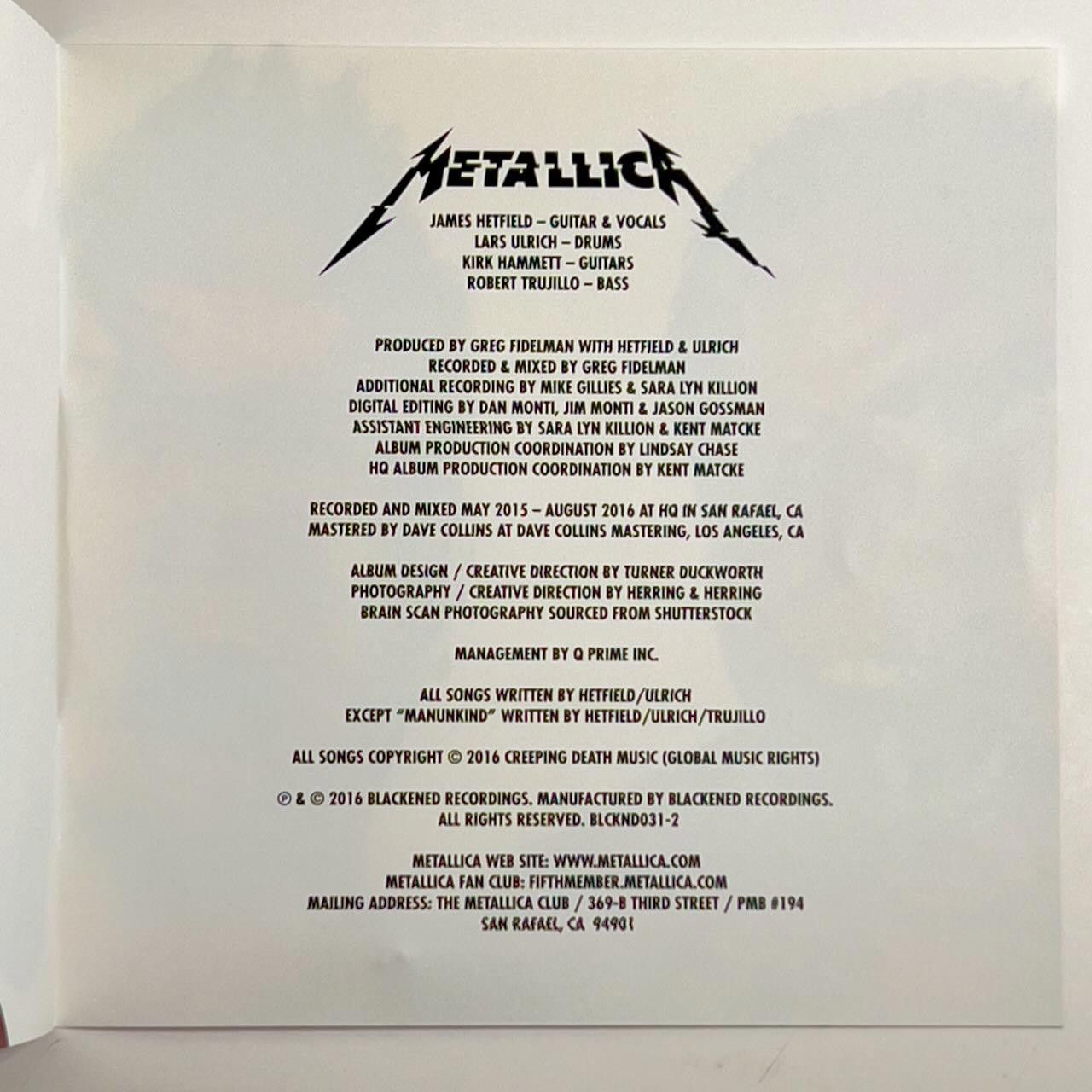 Designer Metallica - Hardwired To Self-Destruct 2016 CD CIB Size ONE SIZE - 11 Thumbnail