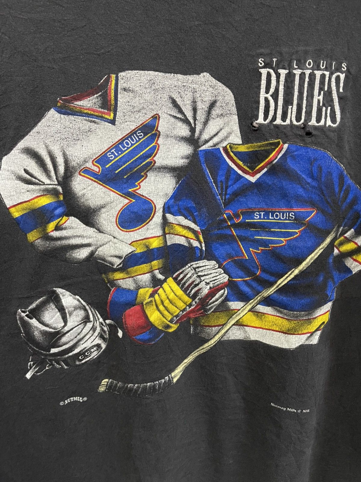 NHL Vintage 90s St.Louis Blues Nutmeg Mills🔥🔥🔥 Size US XL / EU 56 / 4 - 3 Thumbnail