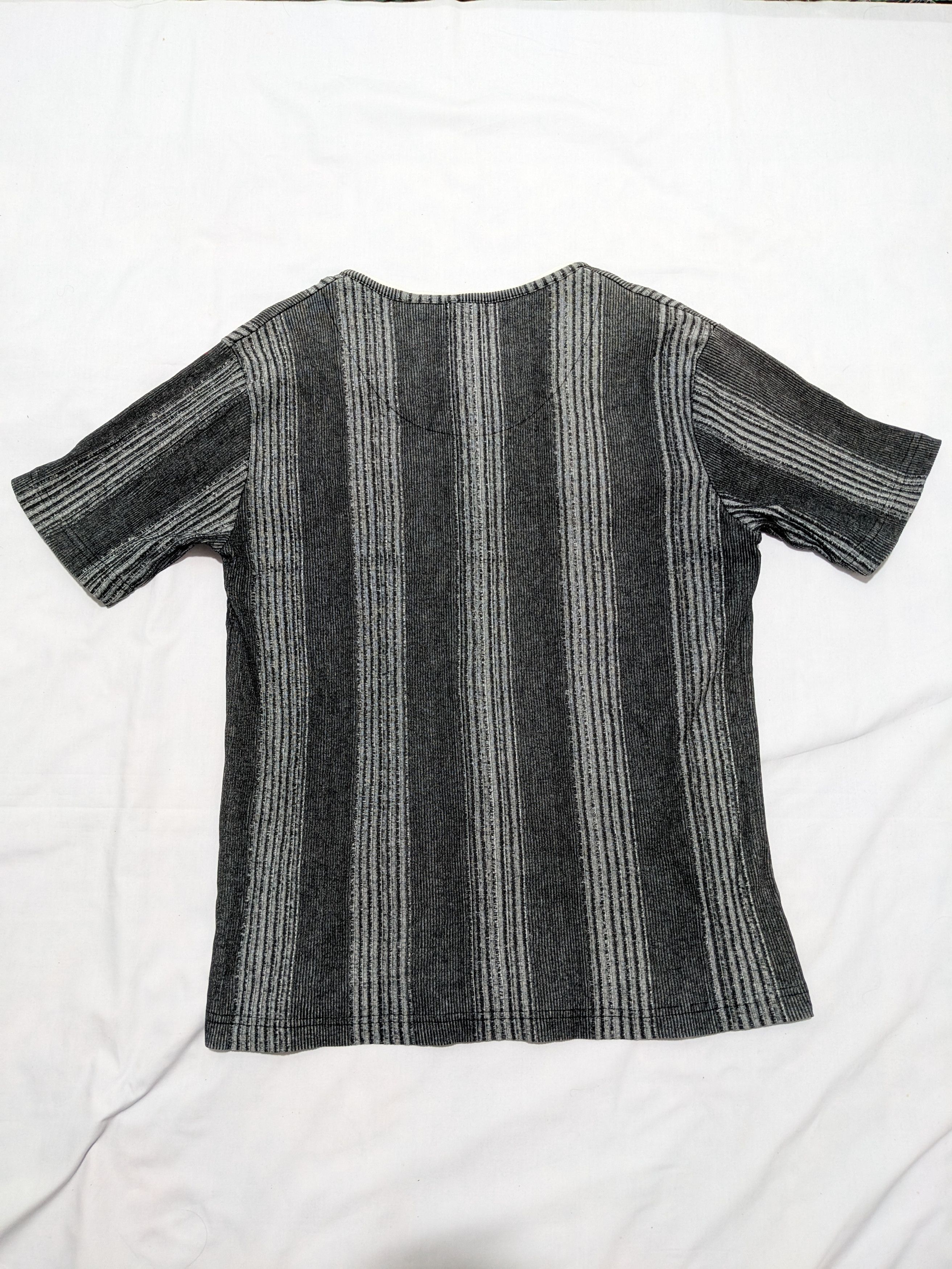 14th Addiction × If Six Was Nine × Japanese Brand Lace Up Stripes Gray T-Shirt Size US M / EU 48-50 / 2 - 2 Thumbnail