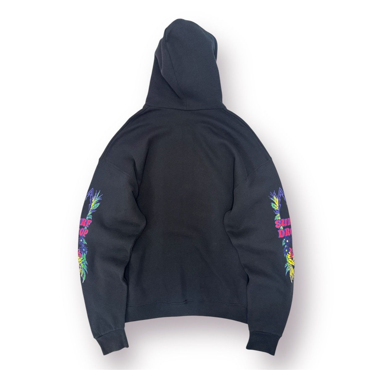 Vintage 🔥 Vtg Surf Drop Hoodie in Black Psychedelic Surf Streetwear Size US L / EU 52-54 / 3 - 8 Thumbnail