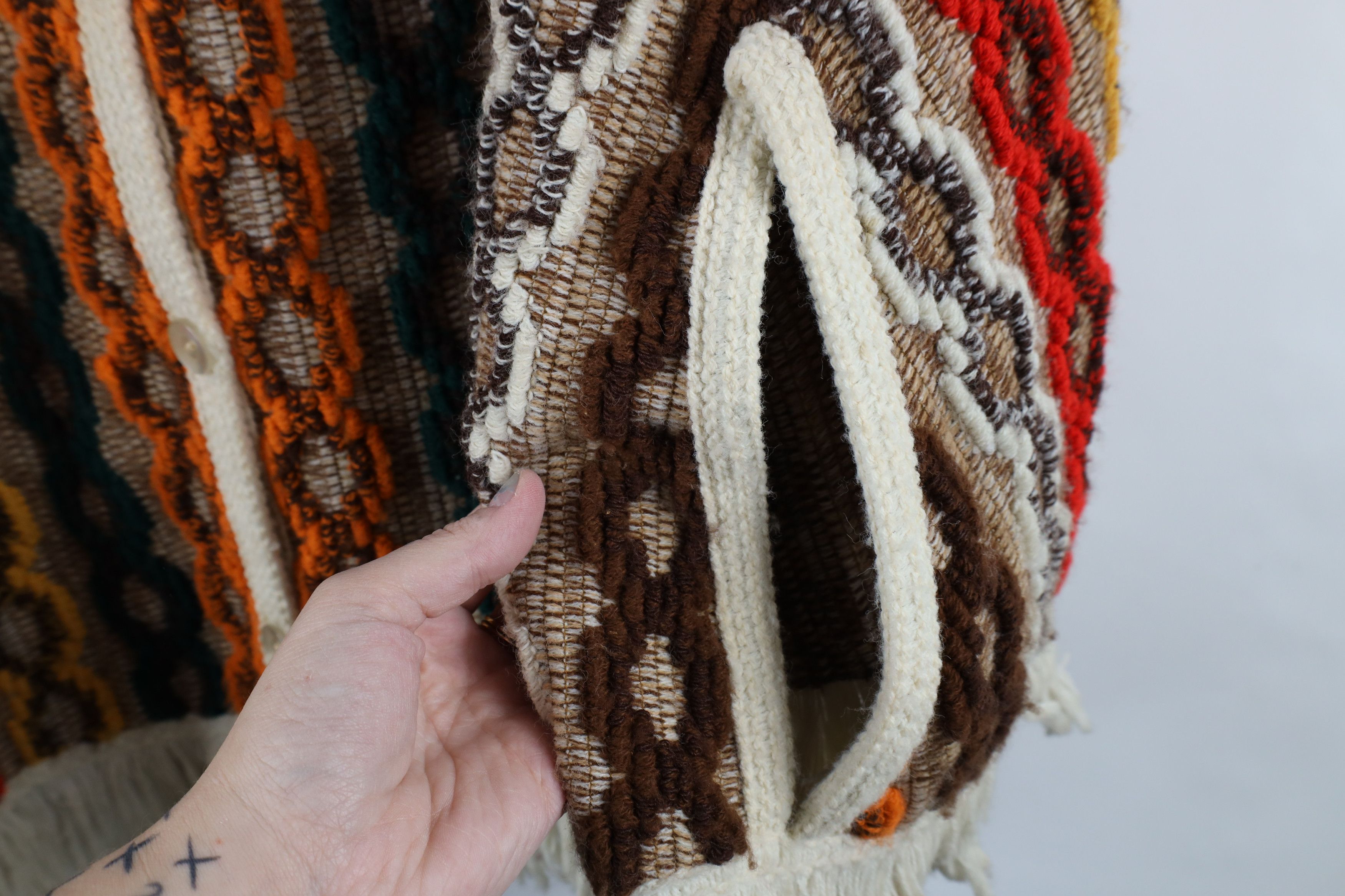 Vintage Vintage 60s 70s Mid Century Modern Sweater Cape Cardigan Size ONE SIZE - 5 Thumbnail