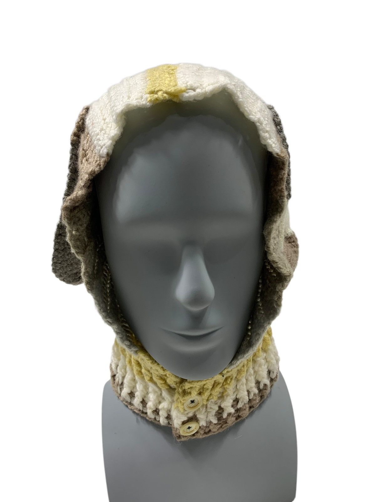 Japanese Brand Balaclava Bunny horn Crochet knitted Size ONE SIZE - 3 Thumbnail