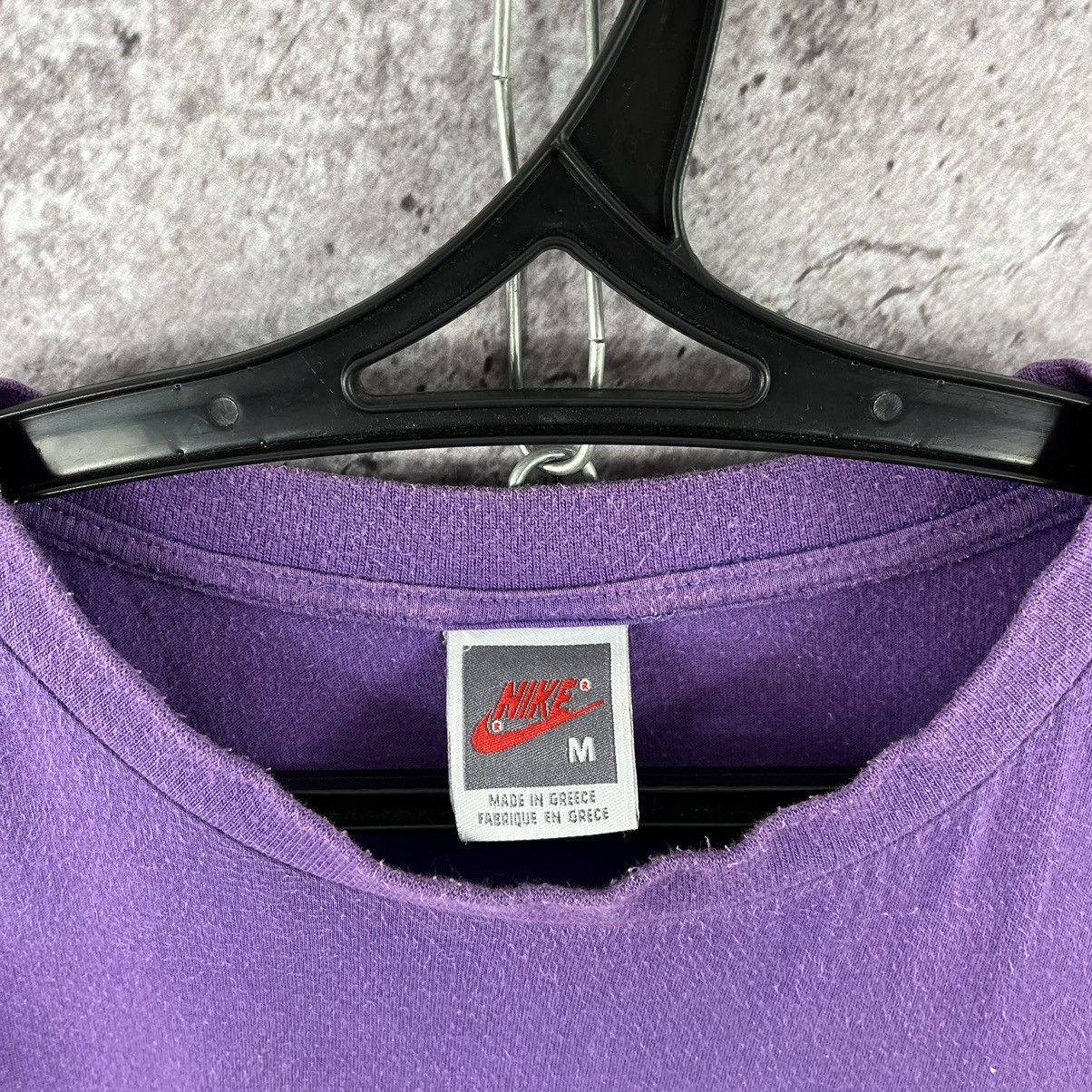 Nike × Vintage Vtg Nike 1990s Tee Spell Out Big Logo Y2K Purple Size M Size US M / EU 48-50 / 2 - 8 Thumbnail