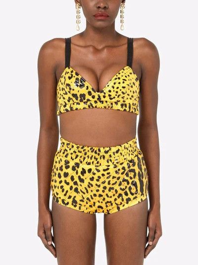 Dolce & Gabbana o1y0925 Crop Top in Yellow/Black Size XS / US 0-2 / IT 36-38 - 4 Thumbnail