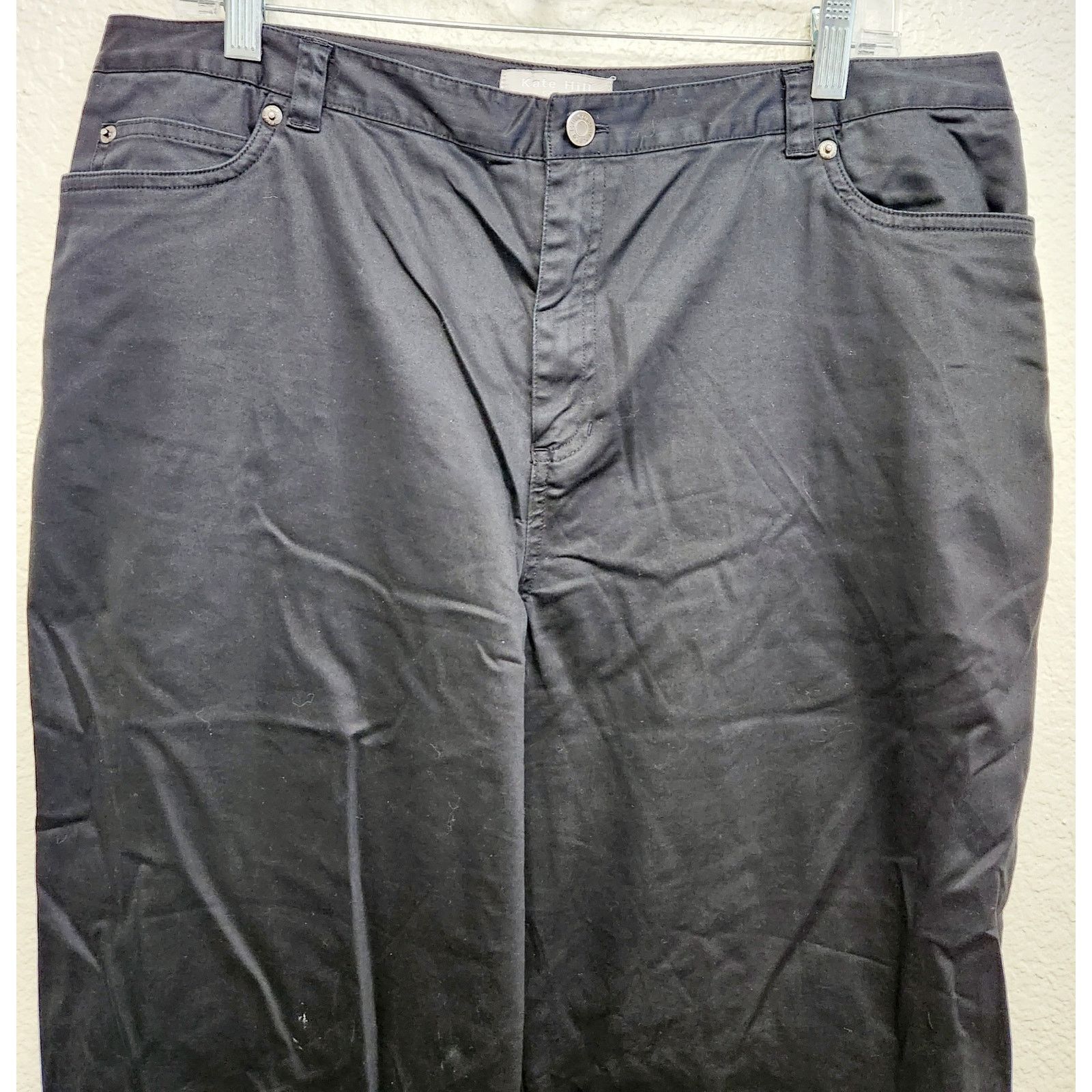 Other Kate Hill Casual Black Flat Front Ankle Pants 16 Size 38" / US 16 / IT 52 - 2 Thumbnail